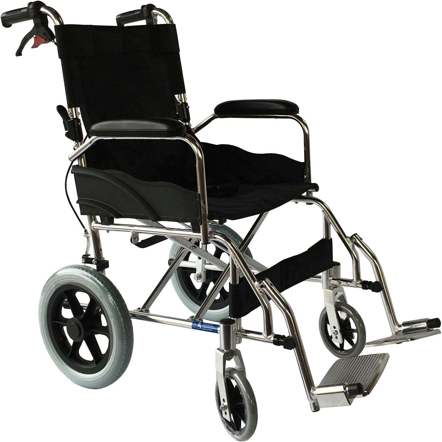 Lightweight Folding Aluminium Travel Wheelchair - Portable Transit Chair Under 9KG, 120kg User Weight - Mainland UK Delivery Only (Excludes NI and Scottish Highlands)