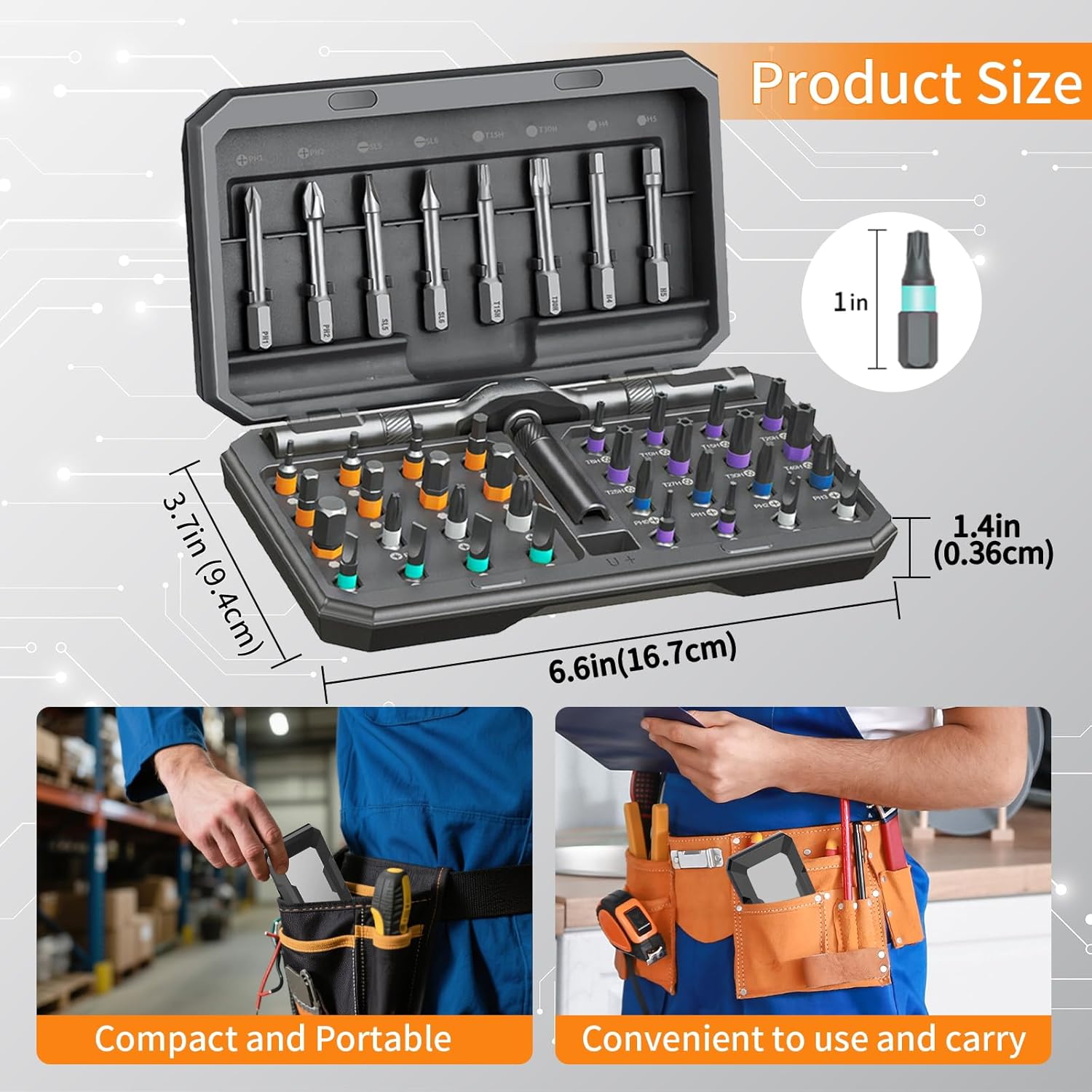 42 in 1 magnetic ratchet screwdriver set, multi bit diy magnetic screwdriver set with detachable ratchet handle, portable precision repair tool kit for furniture, electronics, bicycle