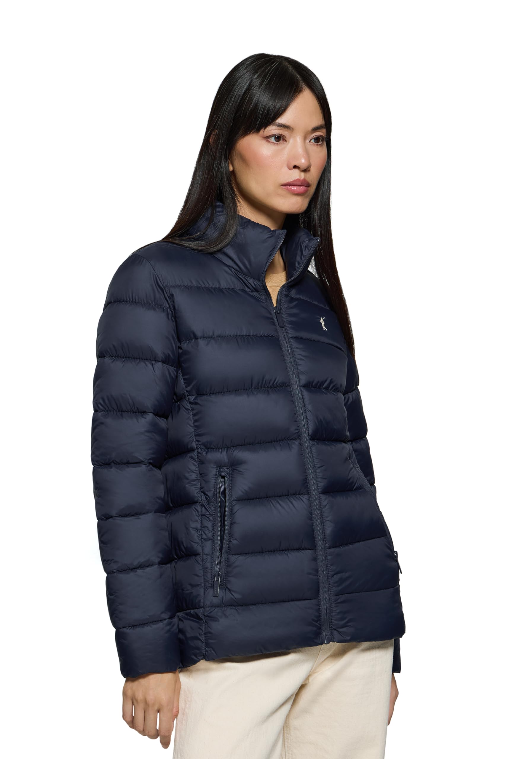 Polo Club Chaqueta Ultralight de Mujer con bordado y cierre Cremallera - Abrigo Invierno