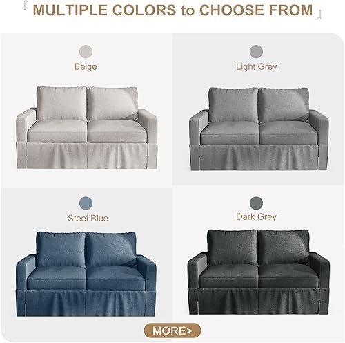 Miniatura 6 de Meeyar Sofá biplaza de lino fino, moderno sofá biplaza para apartamento, sala de estar, dormitorio, muebles de espacios pequeños, sofás, sofás,
