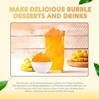 Vista 29 de Fanale Perlas de Boba Reventadoras de Fresa y Mango, Veganas, Sin OMG, Sin Gluten, Sin Grasa, Perfectas para Té de Burbujas, Batidos, Helados