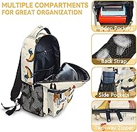 Vista 6 de Mochila de pollo personalizada con lonchera y estuche para lápices, bolsa de libros con temática de pollo de 16 pulgadas con correas ajustables