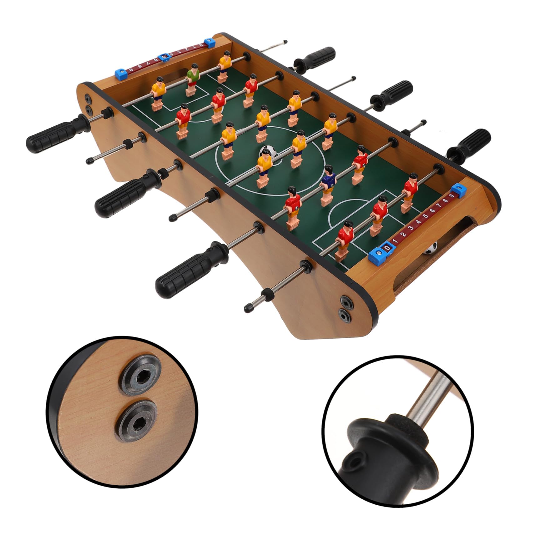 POPETPOP Gioco Interattivo per Desktop Calcio Balilla Verde in Plastica e Acciaio Inox Robusto e Durevole per Ragazzo Ragazza e Famiglia per Back To School Party