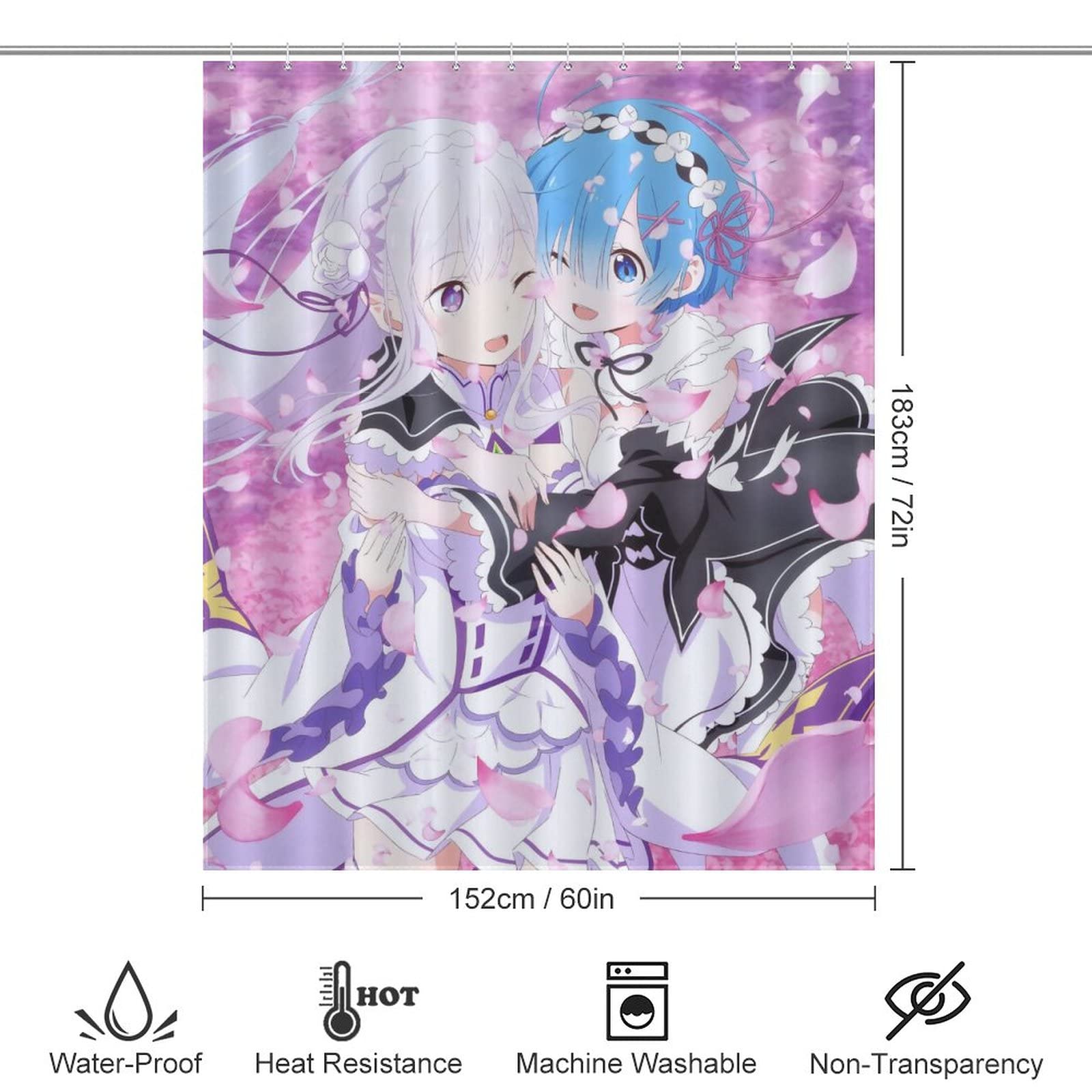 Re:ゼロから始める異世界生活 Memory 遮光カーテン　リゼロ Amazon｜Reゼロから始める異世界生活 リゼロ リ・ゼロ シャワー