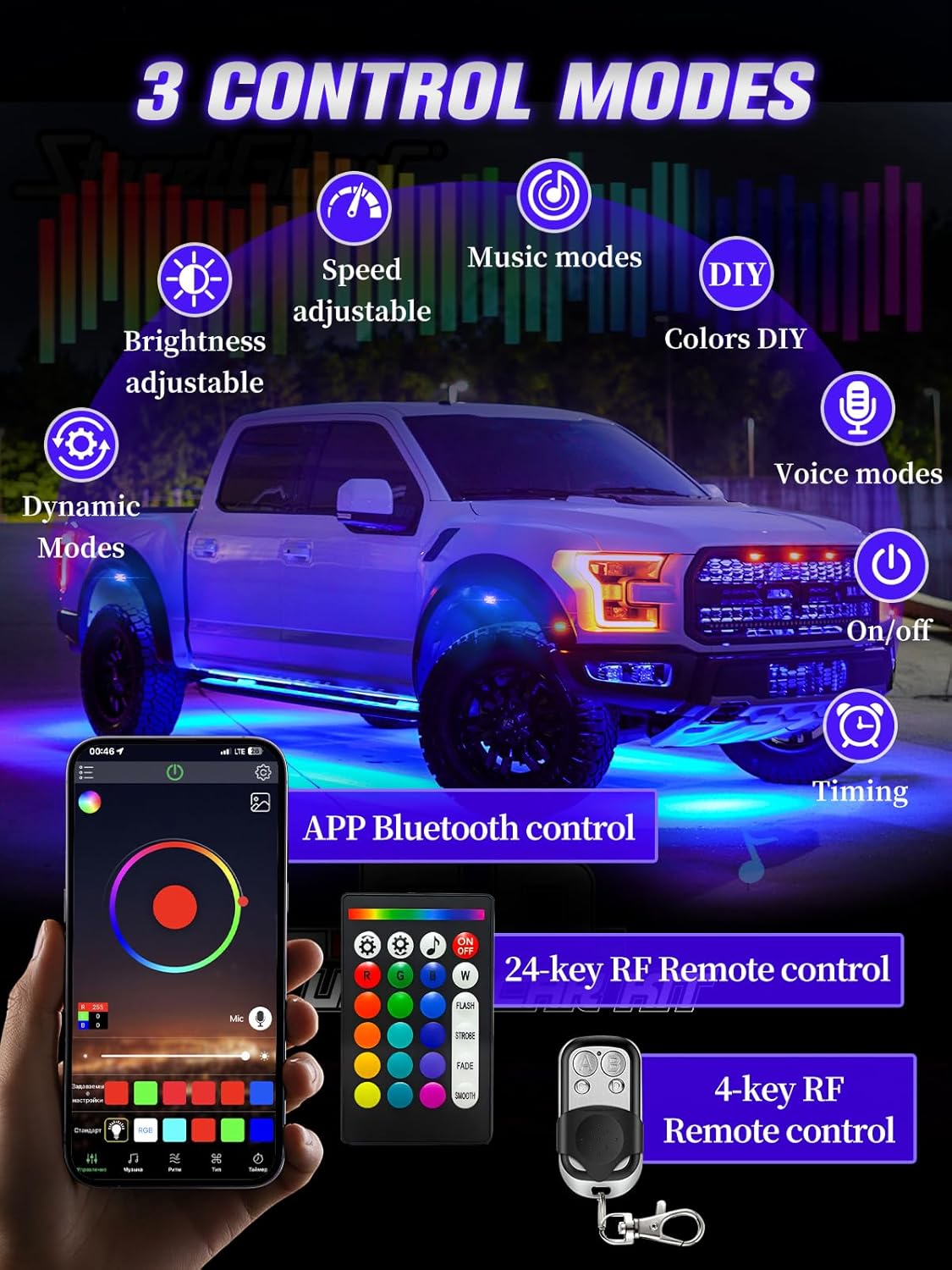 12Pods 5 Sides Full Angle RGB LED Rock Lights Kits High Brightness 27 Beads RGB 5050 IP68 Waterproof Underglow Multicolor Exterior Wheel Rock Lights for 12V Trucks Jeep Offroad Pickup UTV ATV RZR SUV