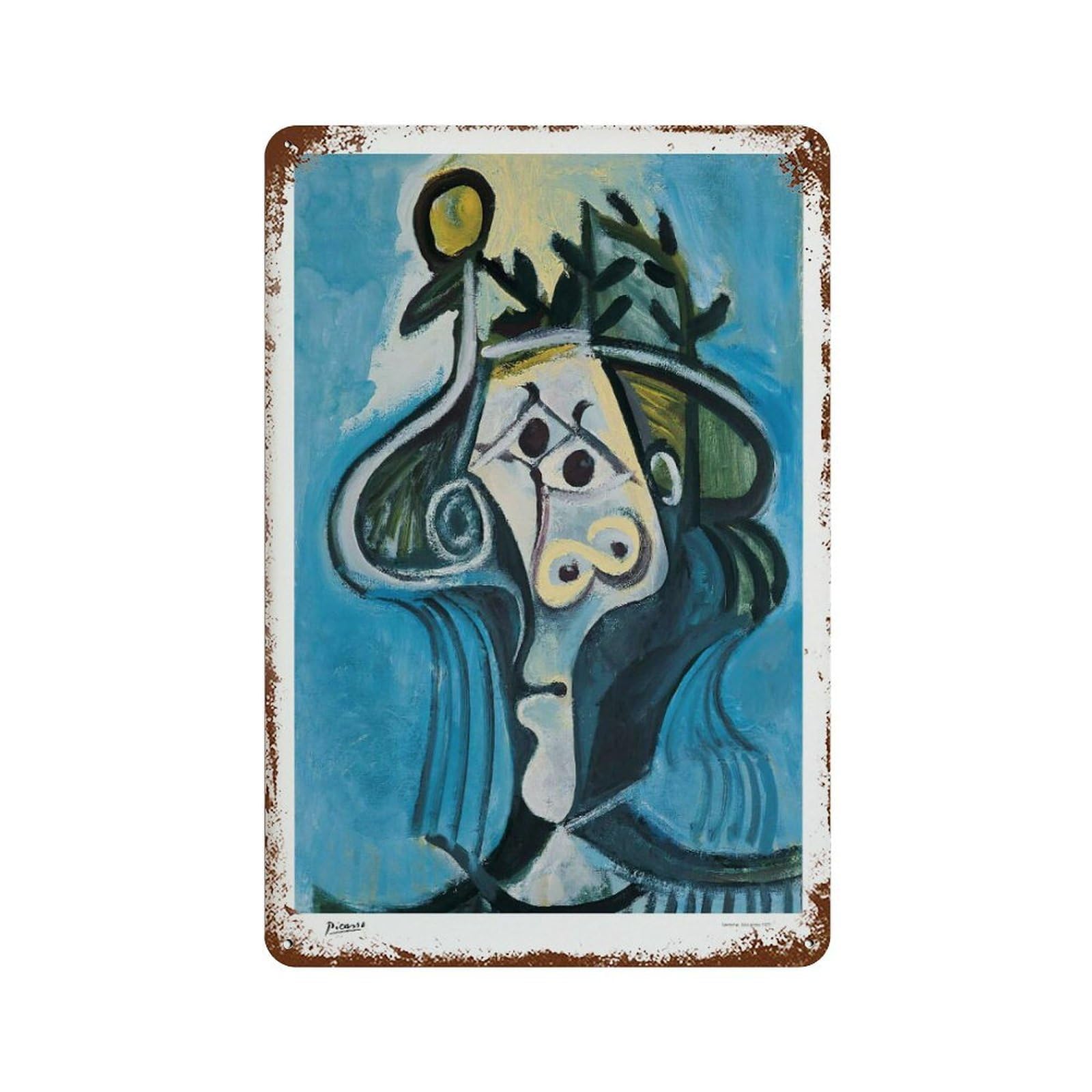 xiaoxiaoshen Picasso Woman Surrealist – 1971 Mougins Wall Decor Art Metal Tin Poster Modern Home Decor Art Home Bar Shop Decorations Vintage Sign 30x20cm