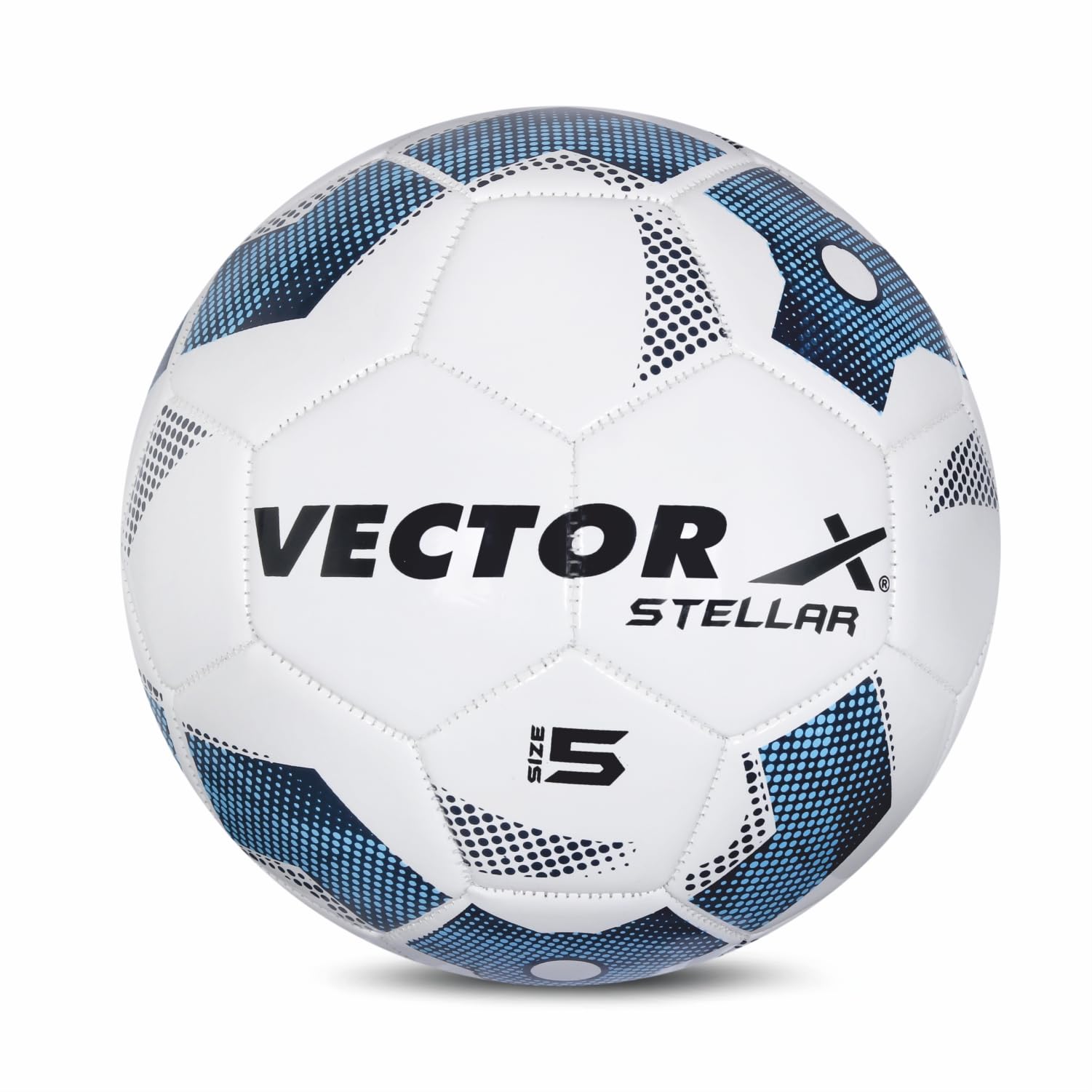 Vector X Stellar Shiny TPU Machine Stitched Indoor/Outdoor Water-Resistant Football with Rubber Bladder, White, Size 5, Suitable for Match and Training for Adults 15+ Years-picture-10