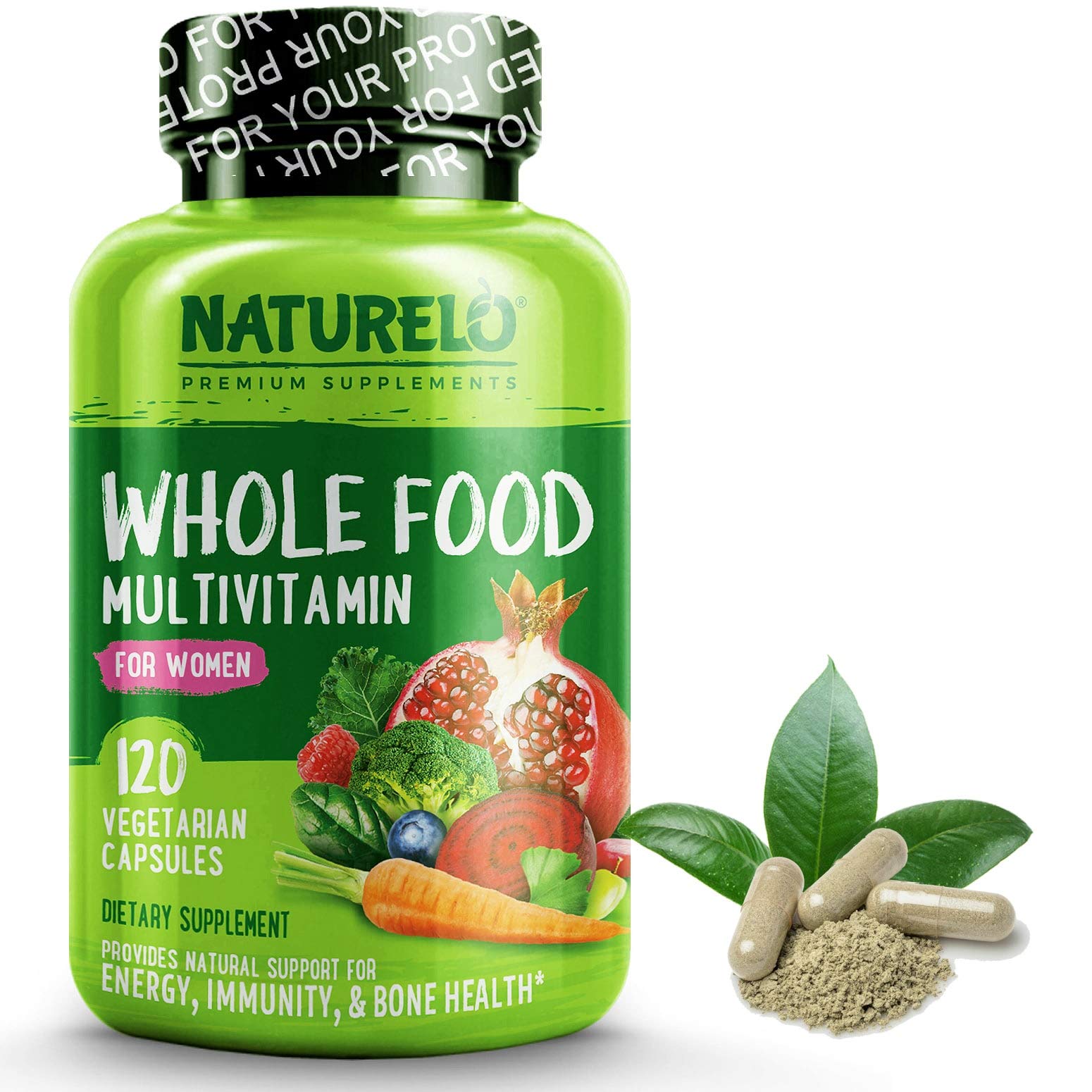 NATURELO Whole Food Multivitamin for Women 50+ (Iron Free) with Vitamins, Minerals, & Organic Extracts - Supplement for Post Menopausal Women Over 50 - No GMO - 120 Vegan Capsules