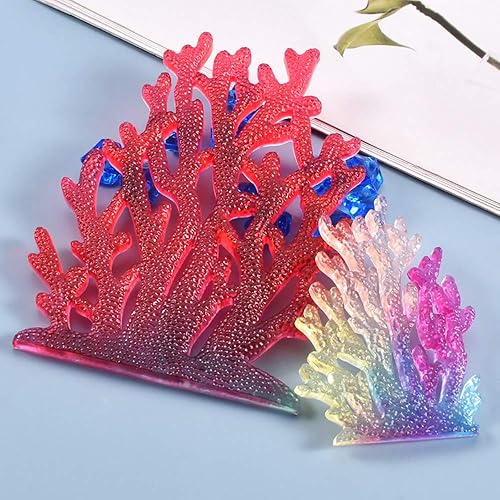 Miniatura 3 de Molde epoxi coral con acabado mate, diseño de superficie de resina DIY, molde de silicona de fundición de resina, 1 grande y 1 pequeño, profundidad