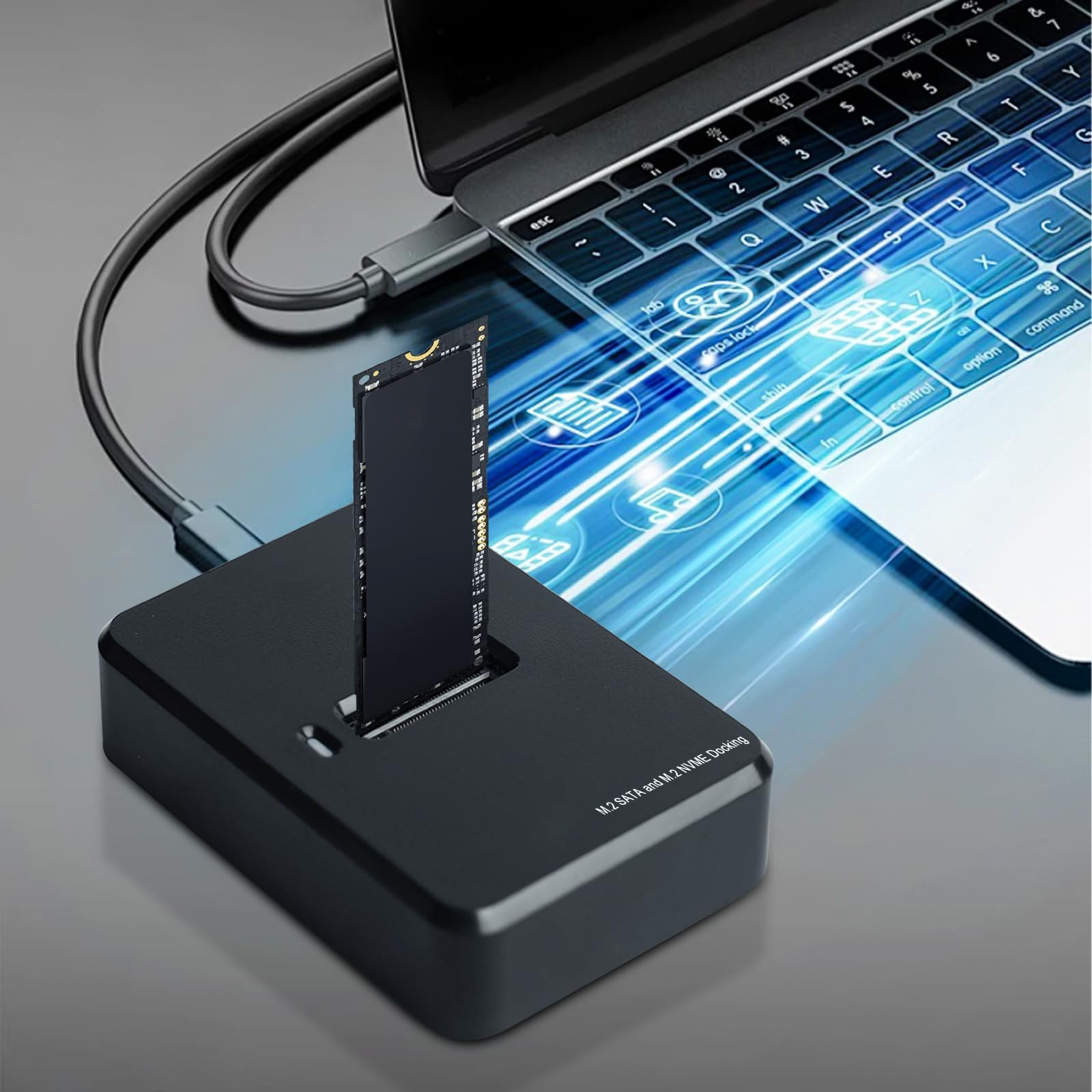 Docking station per dischi rigidi, M.2 NVME e SATA, docking station dual protocollo per 2230 2242 2260 2280 SSD, USB 3.1 Gen2 porta M-Key|B+M Key, compatibile con Windows/Mac OS/Linux