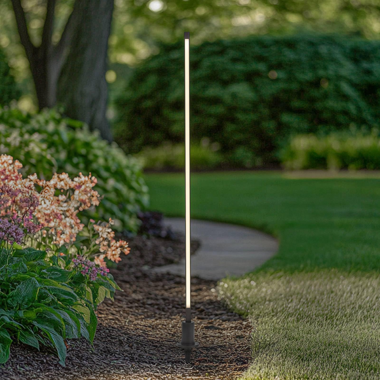 Lindby LED Lámpara para exterior Neano (Moderno) en Negro hecho de Aluminio (1 llama, iluminación senderos, baliza farola