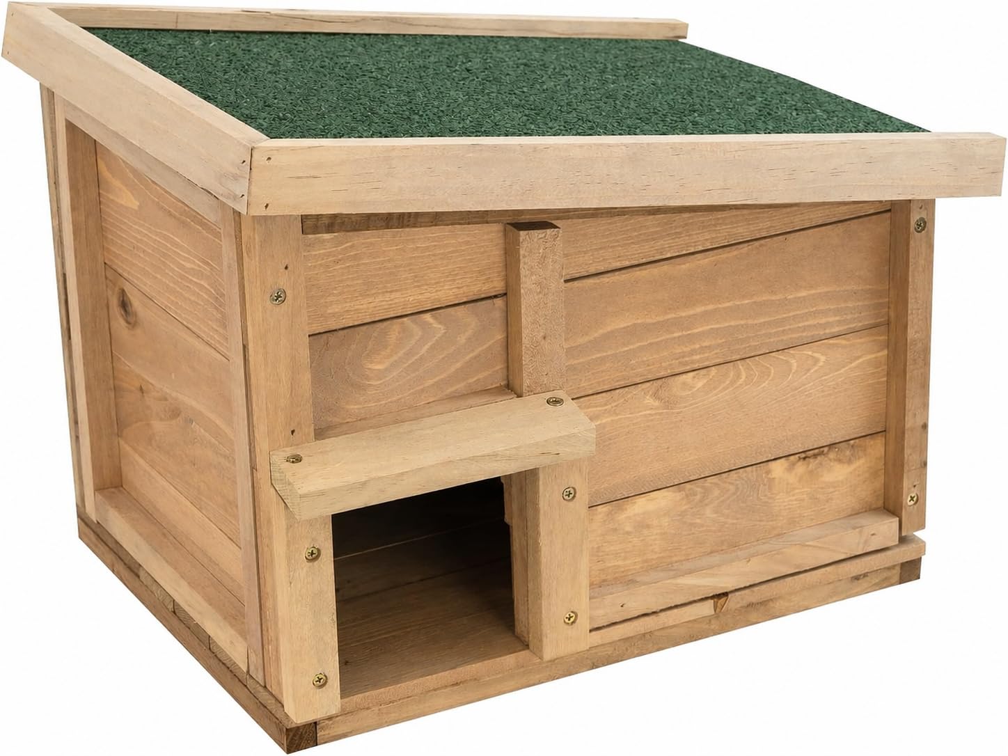 Hedgehog House & Feeding Station Wooden Outdoor Shelter