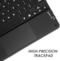 Vista 5 de Funda de teclado TouchPad para tabletas de 9, 9.7, 10.1, 10.2, 10.5, 10.9, 11 pulgadas, teclado inalámbrico Bluetooth 2 en 1 con panel táctil