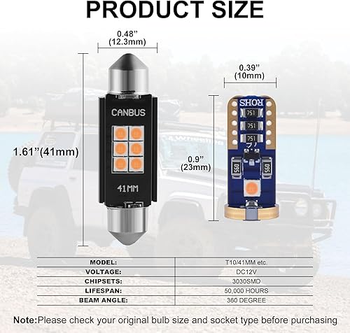 Vista 14 de iBrightstar Bombillas LED DE3175 DE3021 194 168 T10 de 1.220 in sin errores para interiores de auto, camión, cúpula, mapa, puerta, cortesía, Azul