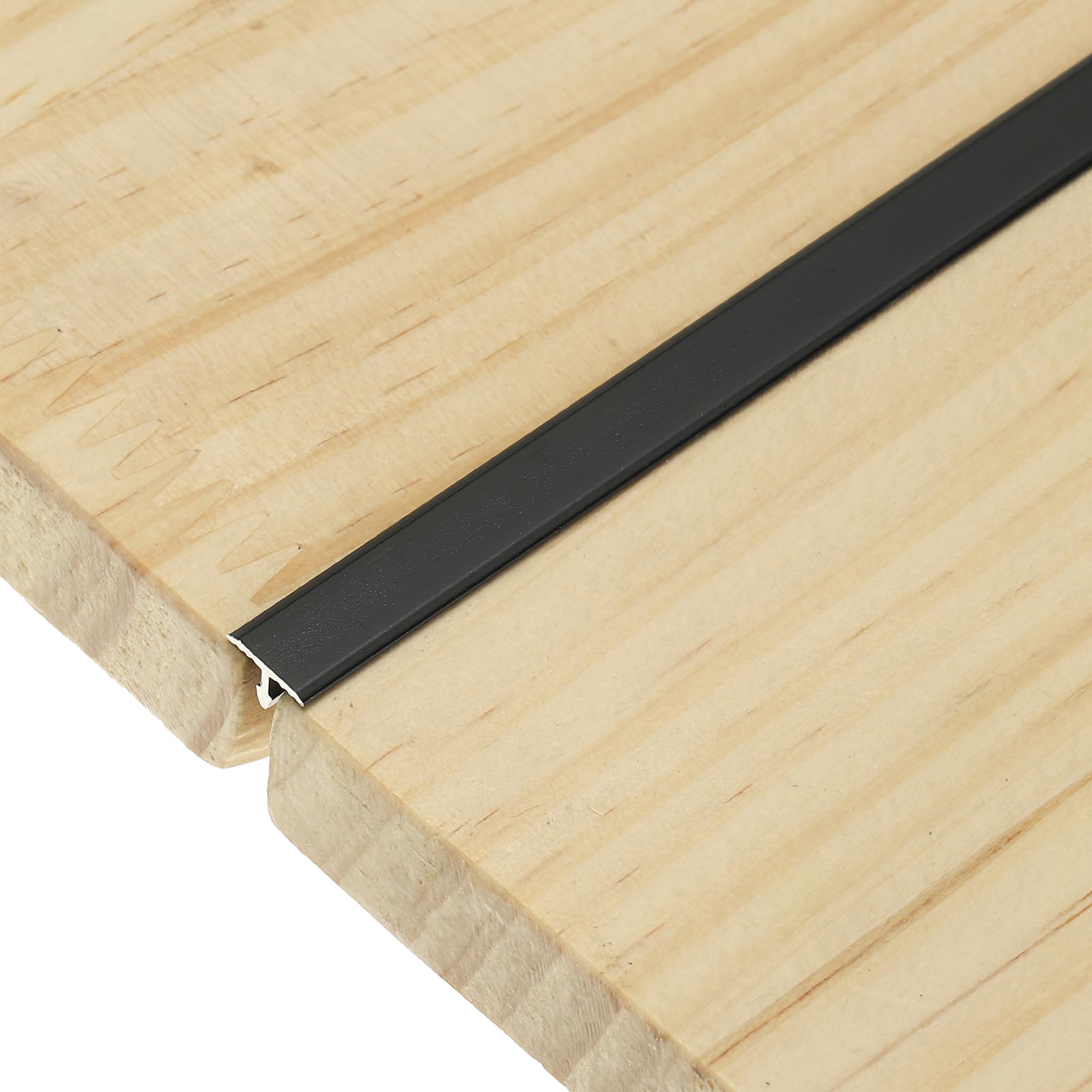 sourcing map 3Pcs T-Molding Transition Strips, 9m x 8mm (L x W) Aluminium Alloy Floor Flat Divider Strip Vinyl Flooring Edging Trim for Floor Gaps Doorways, Matte Black