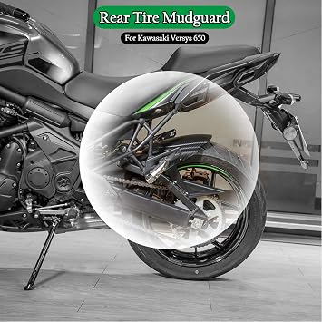 Motorcycle Rear Tire Hugger Fender Mudguard Splash Guard for Versys650 Versys 650 KLE650 KLE 650 2007 2008 2009 2010 2011 2012 2013 2014 2015 2016 2017 2018 2019 2020 2021 2022 2023 (Black)