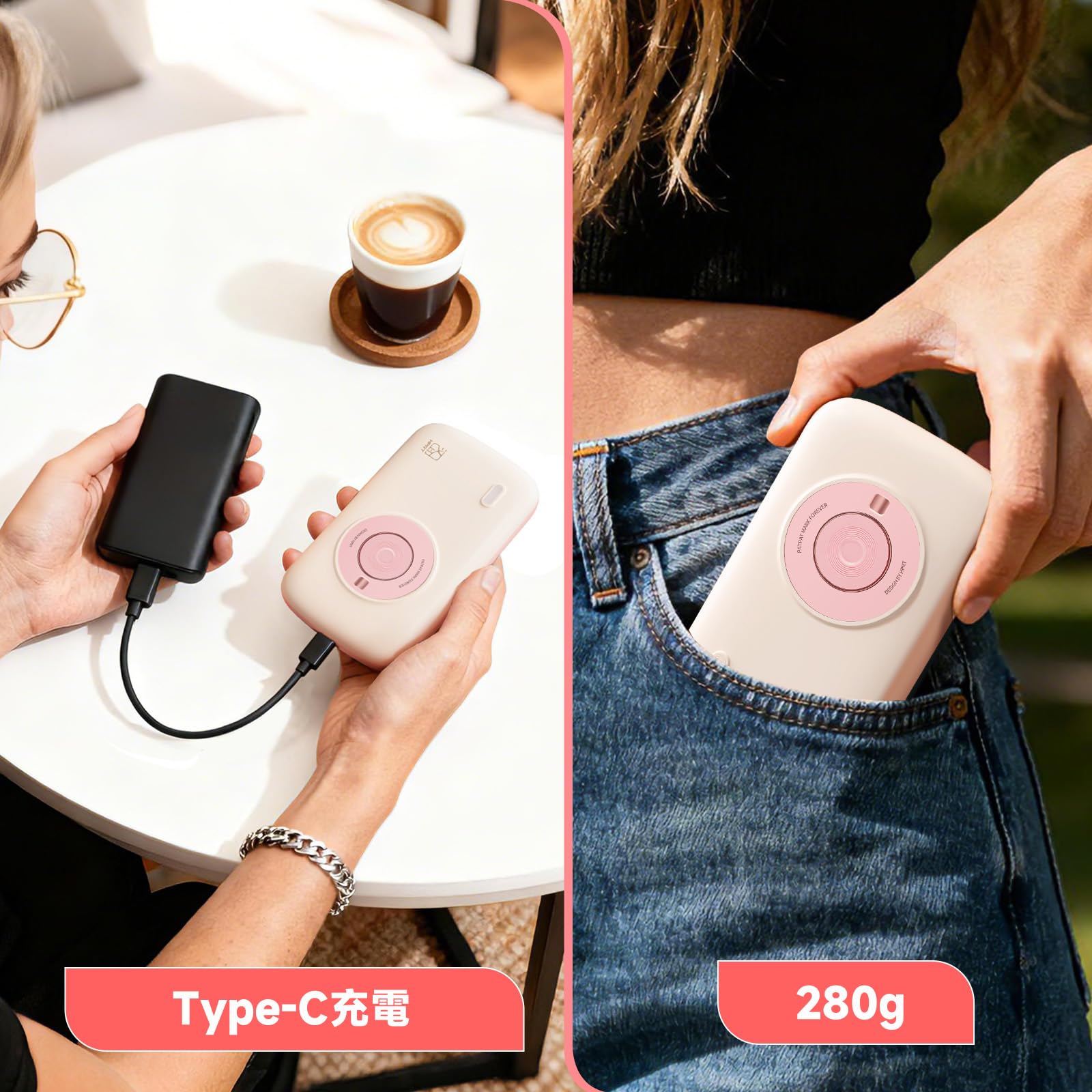 Amazon.co.jp: HPRT CP2100 ミニ 写真プリンター かわいい Bluetooth
