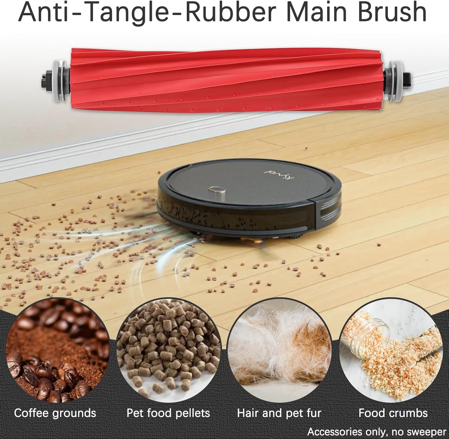 34 Pcs QV 35A/QV 35S/QR 598/QR 79 Replacement Accessories for Roborock Robot Vacuum, 2 Main Brush, 6 HEPA Filter,8 Dust Bag, 8 Side Brushe,6 Mop Cloth Pad, 4 Cleaning Tool