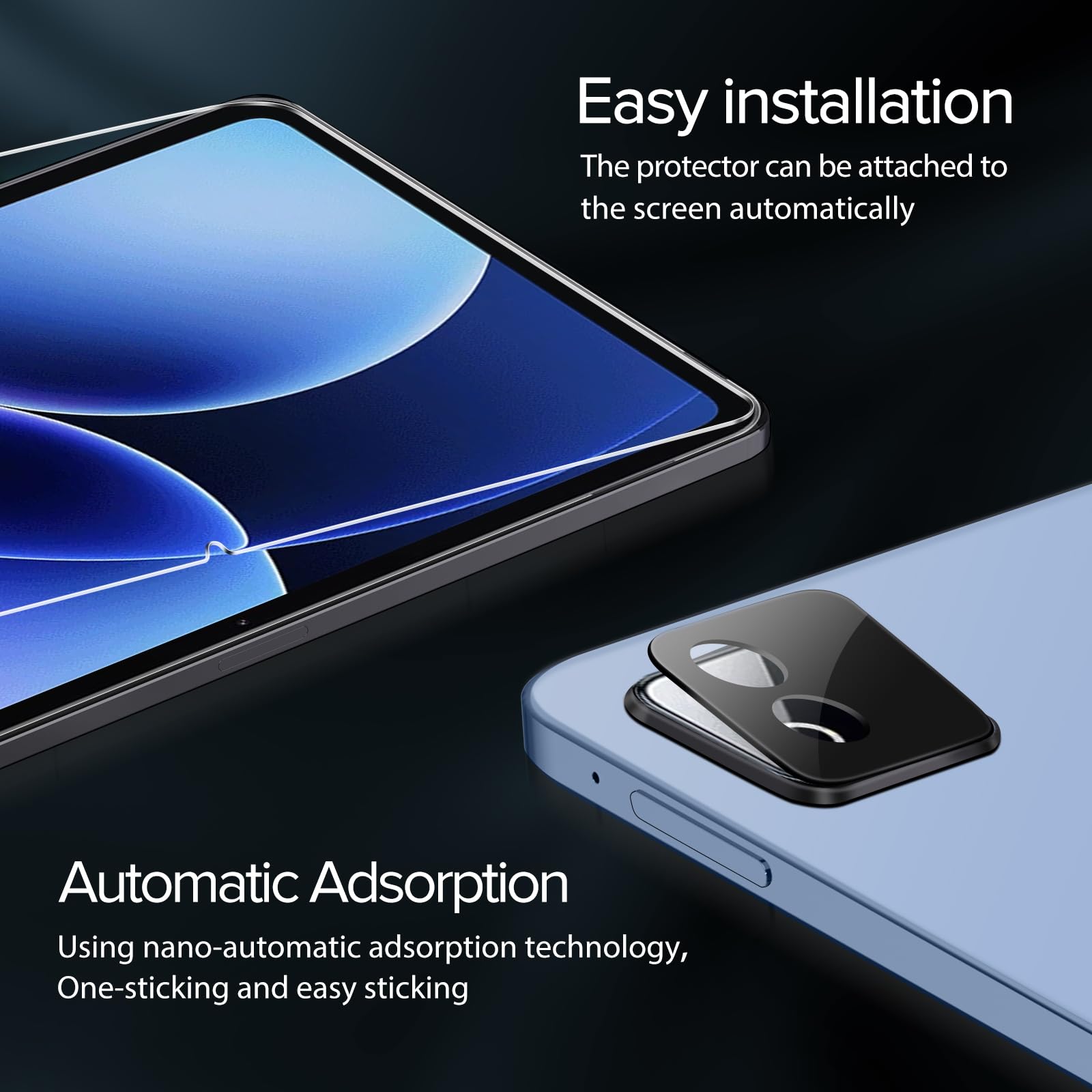 ivoler 2 sztuki folii ochronnej do Xiaomi Pad 8 / Xiaomi Pad 8 Pro, z 2 sztukami szkła ochronnego do aparatu, twardość 9H, szkło pancerne, folia ochronna HD, folia ochronna na wyświetlacz, folia