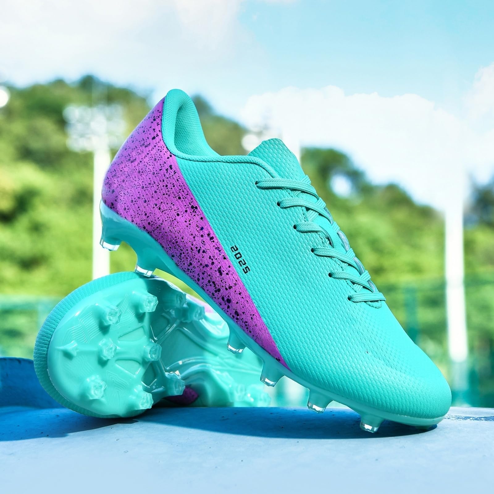 KUUK Chaussures de Football Hommes Femmes Turf Chaussures de Football Indoor Unisexe Artificielle Chaussures d'Entraînement Teen AG TF Herbe Synthétique Training Chaussures