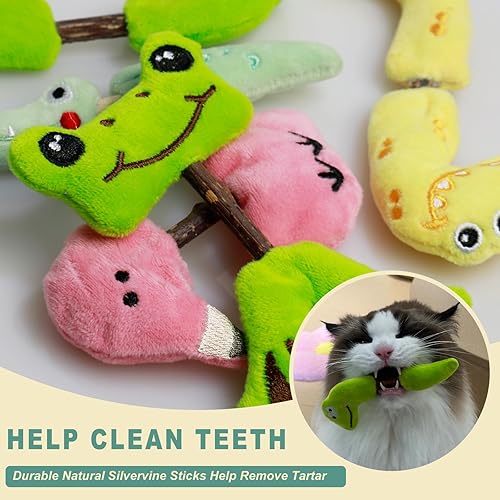Miniatura 3 de Juego de juguetes interactivos para gatos, palitos masticables de hierba gatera y Silvervine, juguete de limpieza de dientes, juguete de cuerdas de