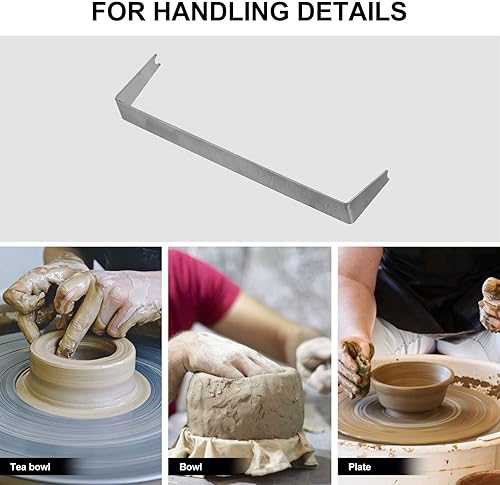 Miniatura 4 de SEWACC 2 herramientas de acero inoxidable para recortar cerámica, herramientas de escultura de doble extremo para modelado preciso y recortar, arte