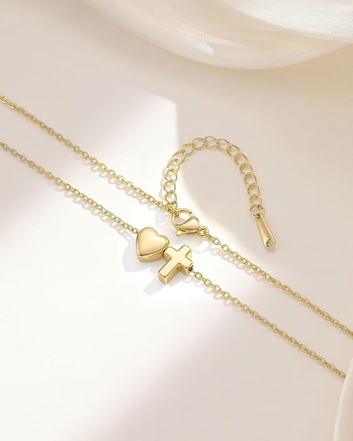 Kindergarten 5th 8th Grade Graduation Gifts for Girls Heart Cross Necklace with Inspirational Card