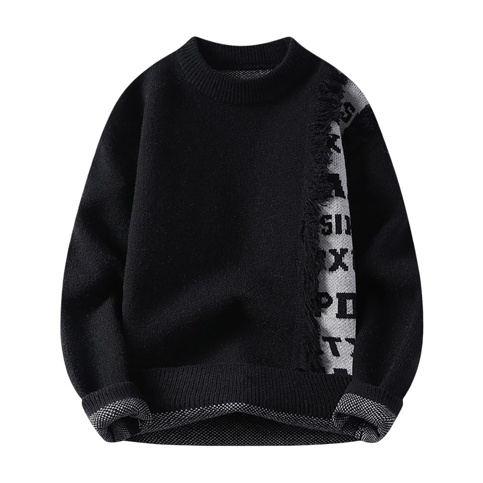Jersey Hombre Invierno SuéTer Manga Larga Suéter Casual Hombre Otoño Invierno, Ajuste Suelto Cuello Redondo, Estilo Exterior Sin Capucha