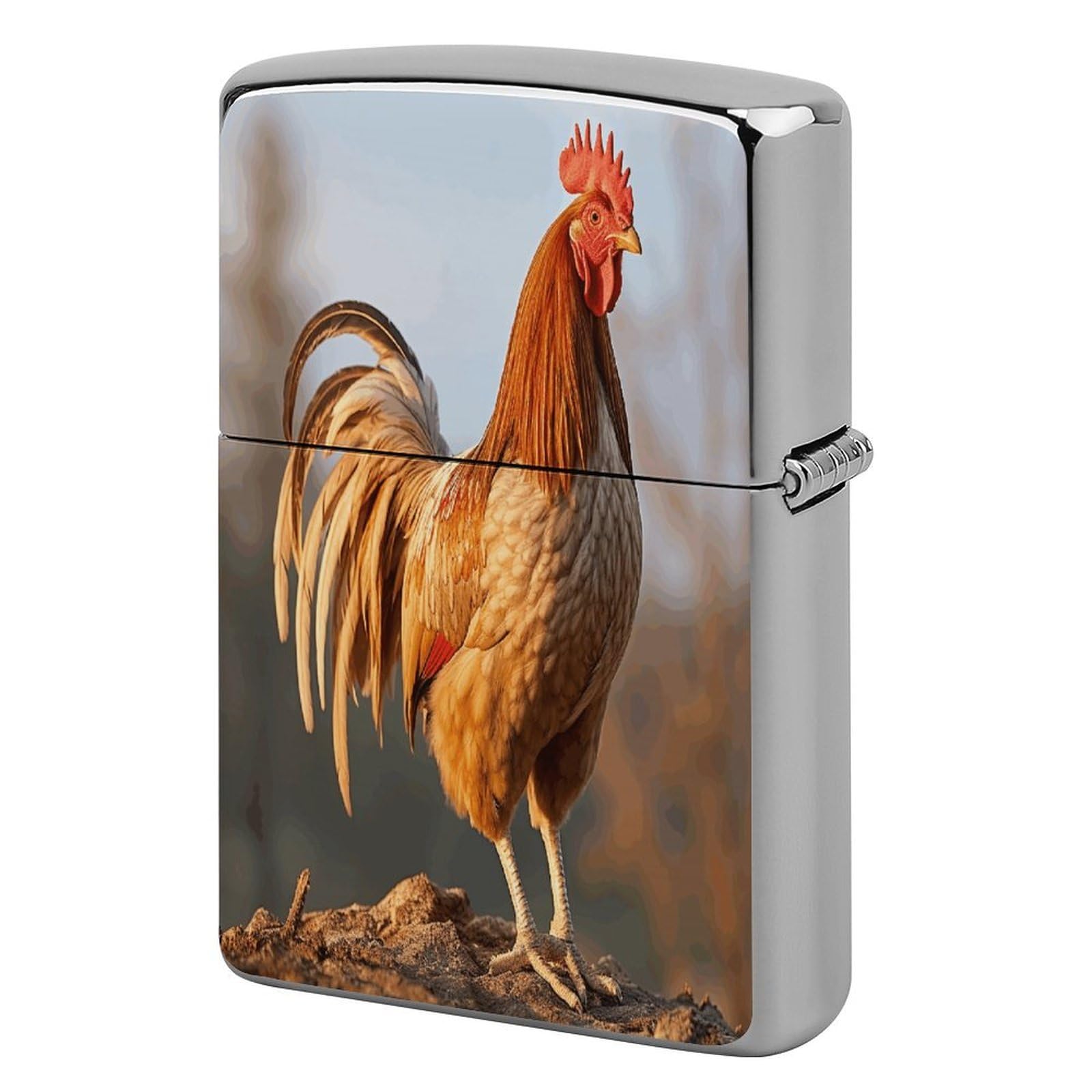 Fodpand Style Farm Rooster Metal Lighter Case Cover Lighter Sleeve