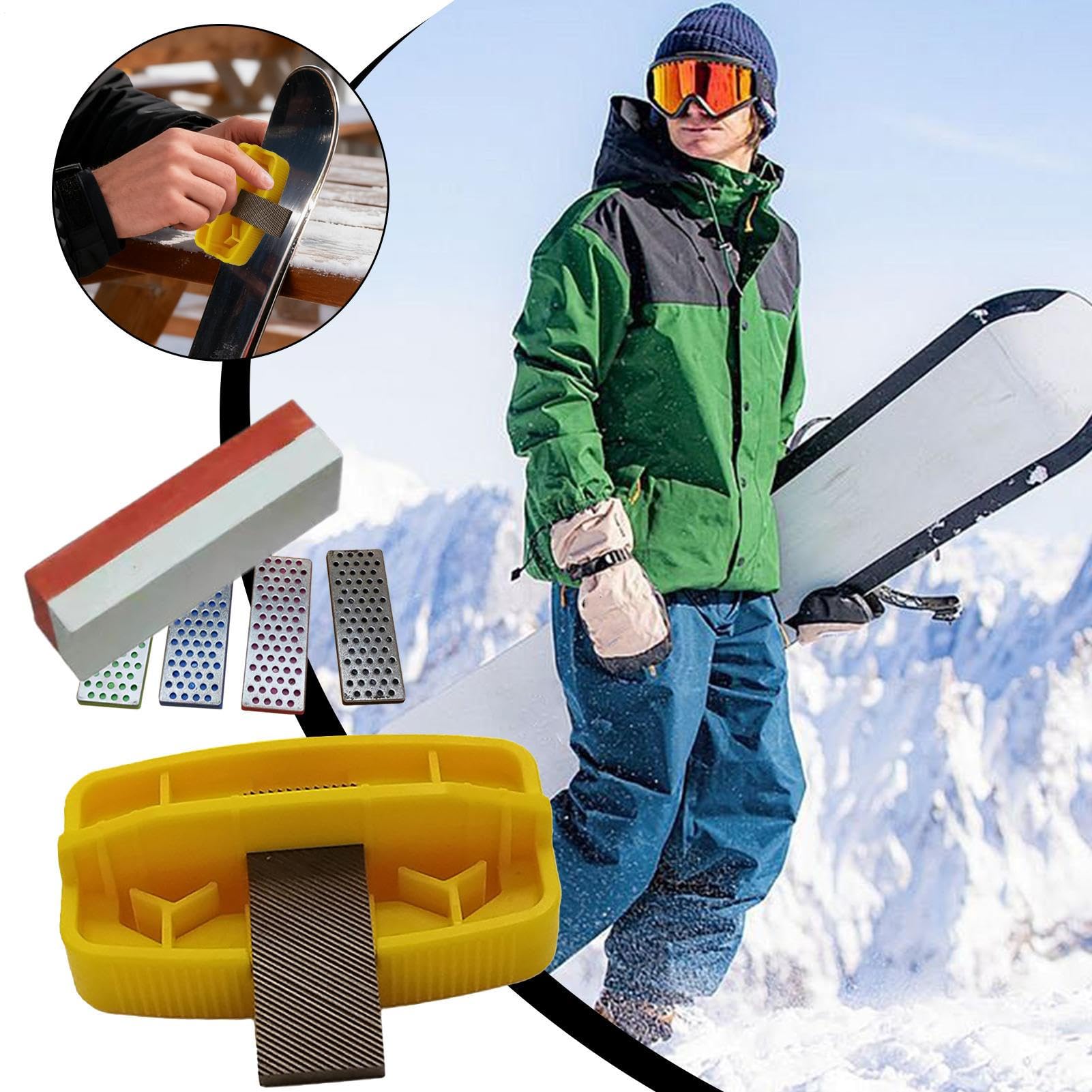 Affûteur De Carres De Ski Set D'Affûtage Ergonomique Réglable | Kit d'Entretien pour Ski Pour Entretien Métal , , , Enthousiastes, Sports D'Hiver, Ski Et Planche