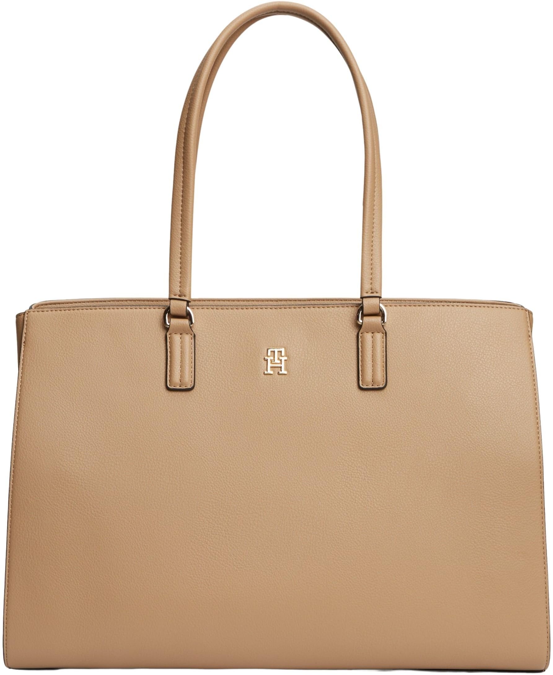Tommy Hilfiger Women's Th Daily Tote AW0AW18380 Tote, KHAKI (Safari Canvas), One Size