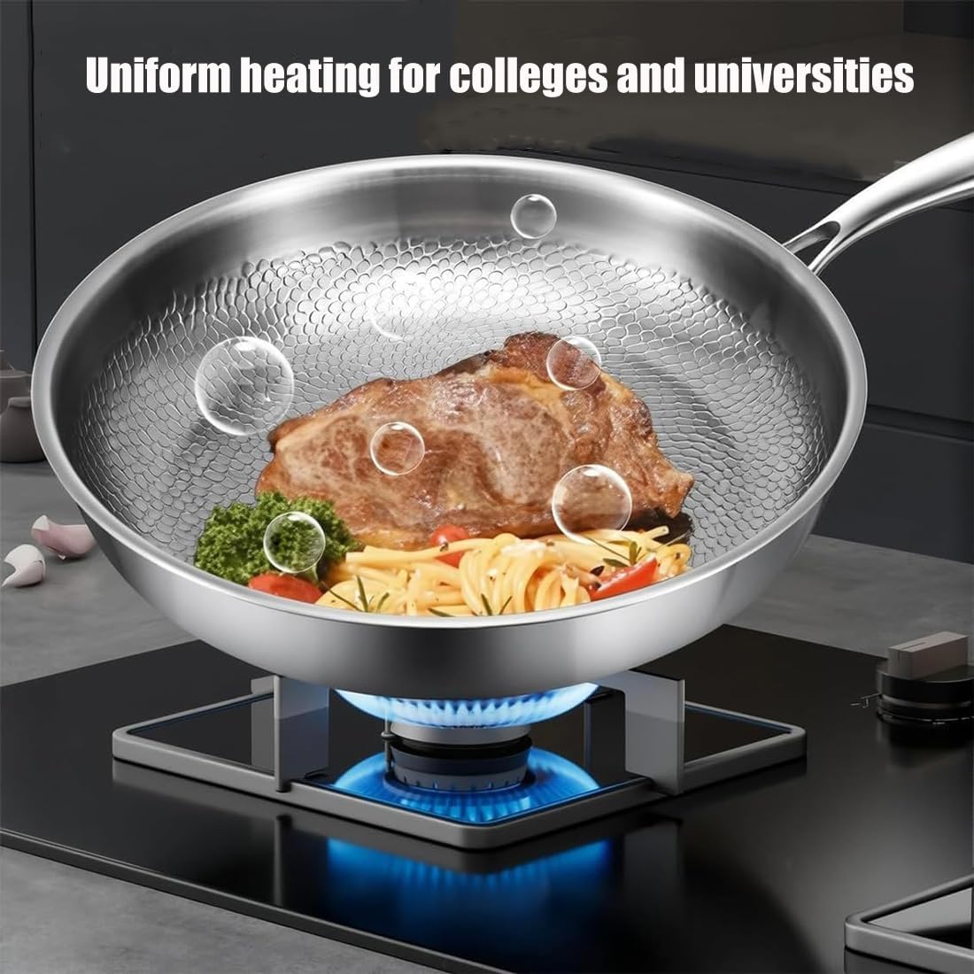 Titanium Pan, 2026 New 100% Pure Titanium Pan with Lid, 12" Titaniums Frying Pan for Cooking Non Stick, Scratch-Resistant Durable Pans without Coating for Every Cooktop (With Lid, 10.2in)