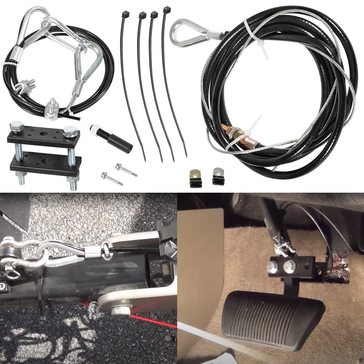 Fits for RV Trailer Brake System Extra Cable Kit, for RV Tow Bar Ready Stop Cables