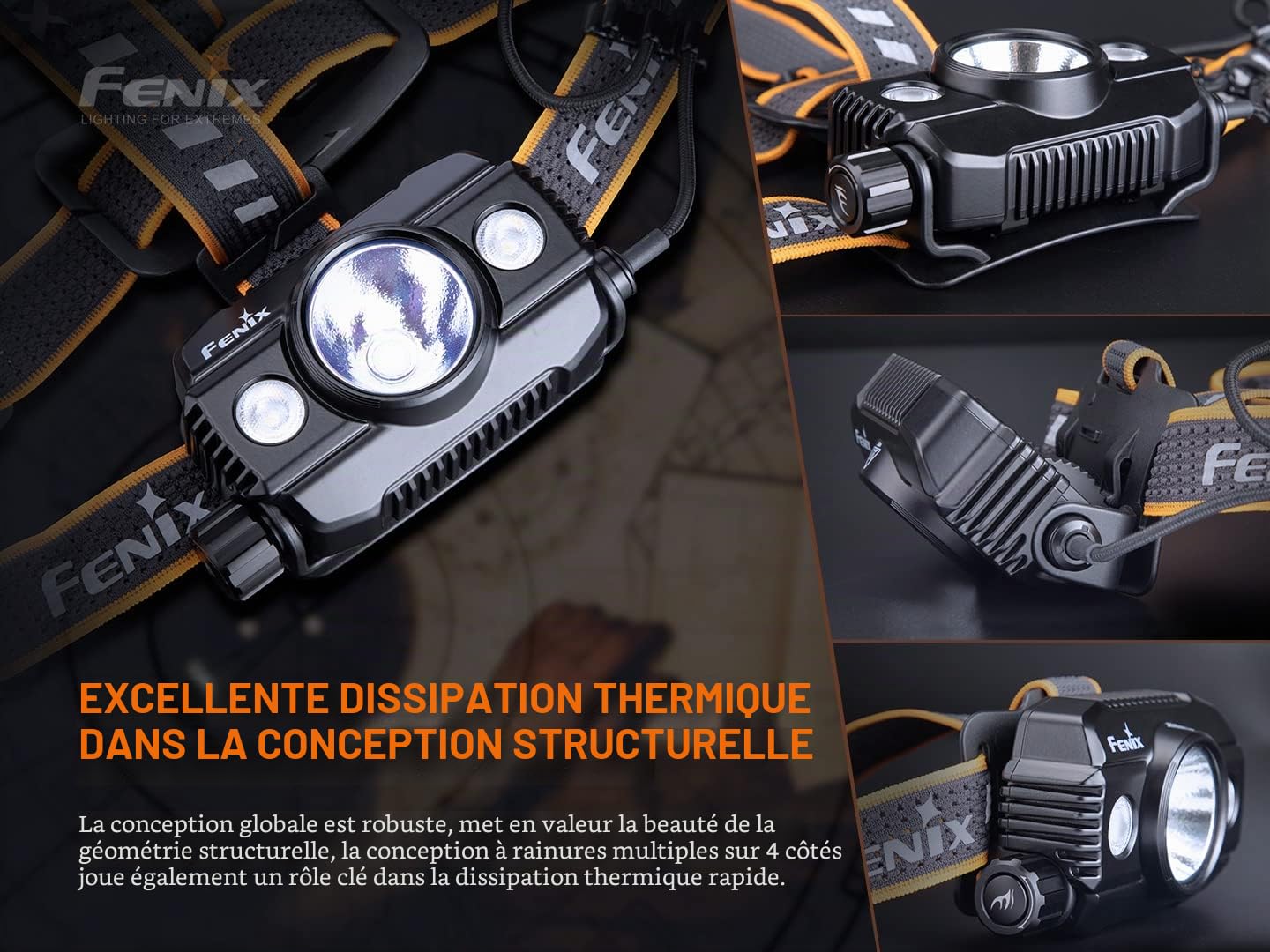 FENIX HP30R v2.0 21700 Lampe frontale rechargeable pour recherche et sauvetage, travail, professionnel et extérieur, noir