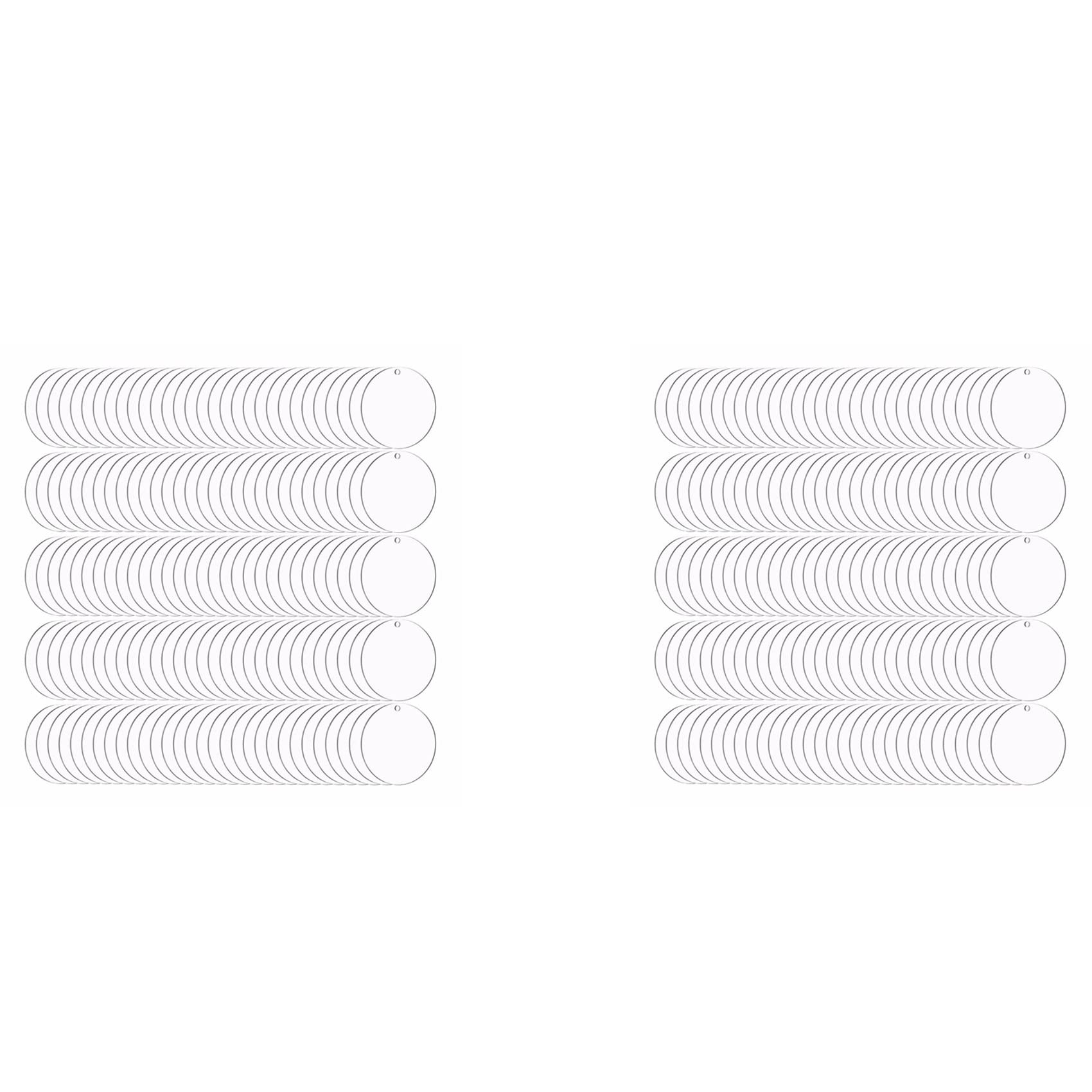 Hndhbfgrt 400 Pcs Round Acrylic Keychain Blanks 2 Inches Clear Acrylic Circles Discs Transparent for DIY Keychain Craft Project