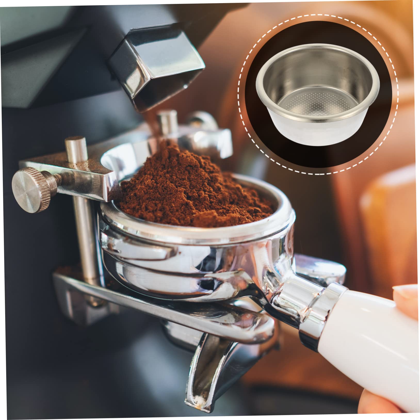Housoutil 5piezas Filtro De Café Inoxidable Para Espresso Canasta De Café Reutilizable Para Cafeteras Accesorio Práctico y Ecológico y Uso Diario