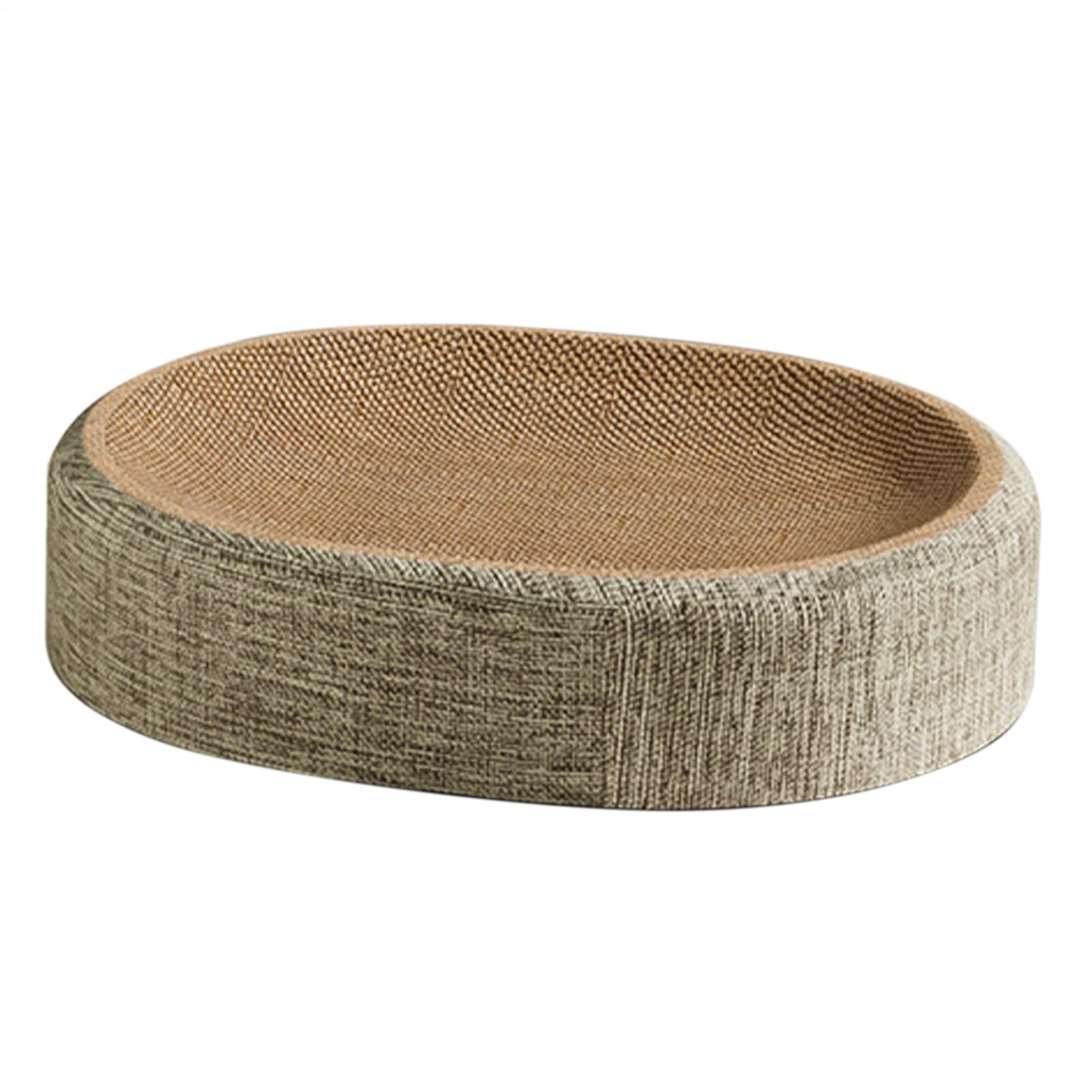 Griffoir pour Chat, Ovale Lit à Gratter Chat en Sisal avec Base Antidérapante, Planche à Gratter pour Chats d'Intérieur, Protège-Meubles Contre Les Griffures de Chats