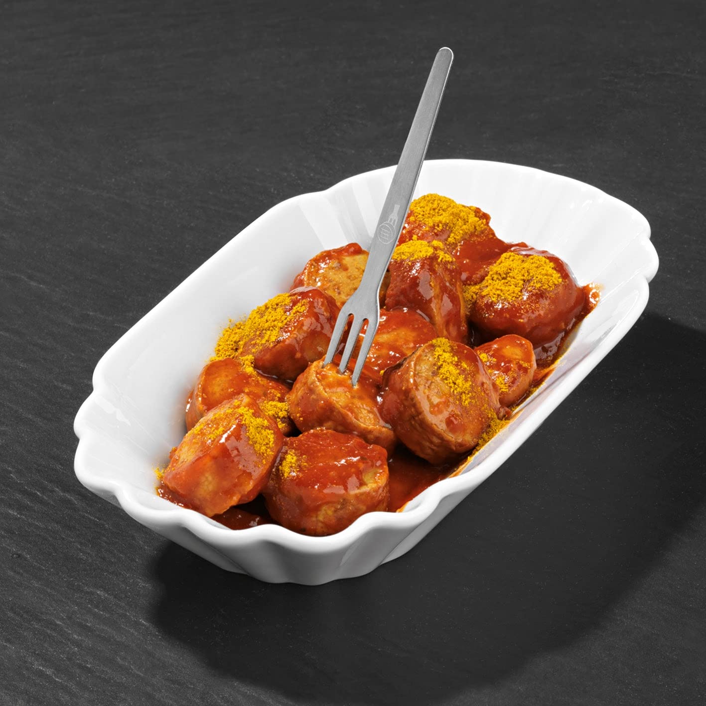 Iss Doch Wurscht Currywurst-Snack Scharf 6er | Einfach kurz erwärmen und genießen | Saftige Rostbratwurst in einer lecker-würzigen Soße | Natürlich konserviert und ungekühlt haltbar [250g]