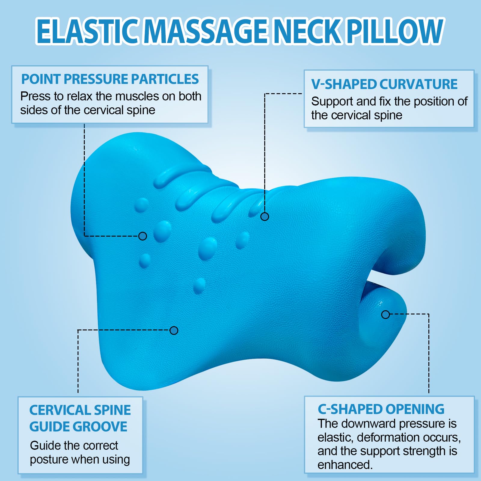 Rilassante per collo e spalle,Appareil de Traction Cervicale Portable,Correction de la Posture Cervicale, Sollievo Dolore di Collo e Spalle, Allineamento Della Colonna Cervicale (Bleu)