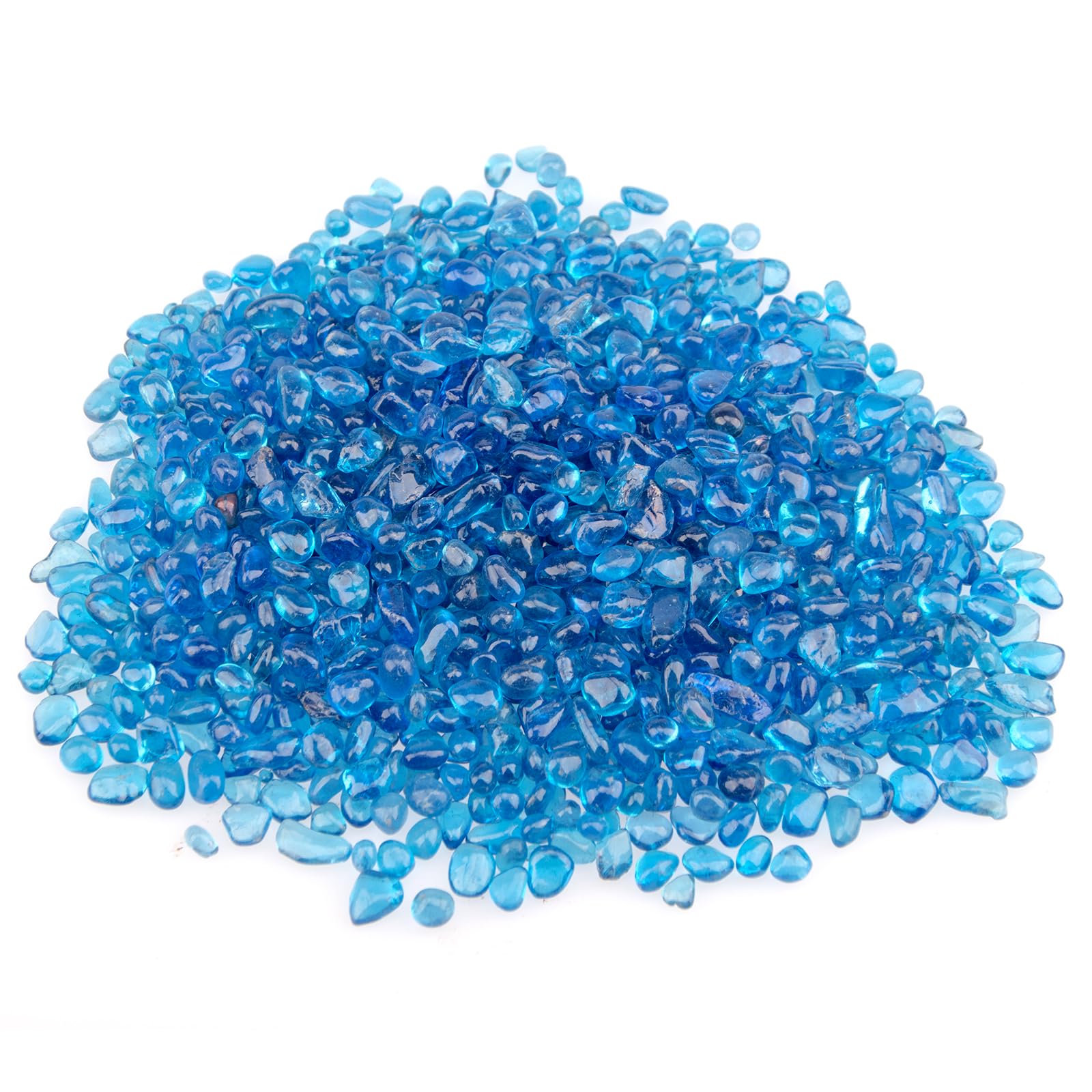 Ghiaia Di Vetro Per Acquario | Pietre Irregolari Blu Oceano | 1.1 Libbre | Decorazione Vasi E Giardino - Foto 8