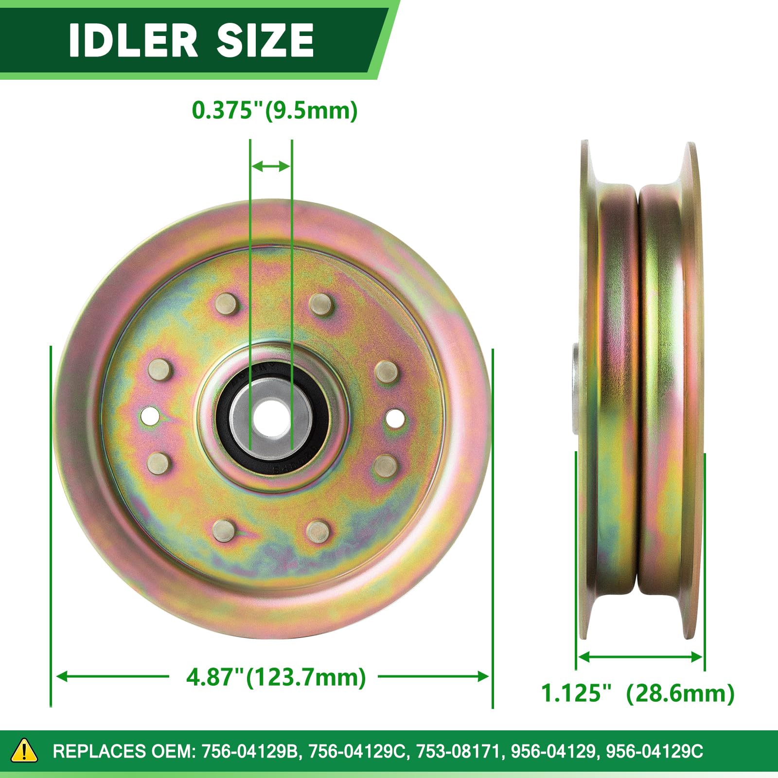 Kit de reconstrucción de cubierta de cortacésped compatible con Sears Craftsman modelo LT2000 de 42 pulgadas, incluye (2) husillos 918-04822 (2) poleas tensoras planas 756-04129 (2) cuchillas