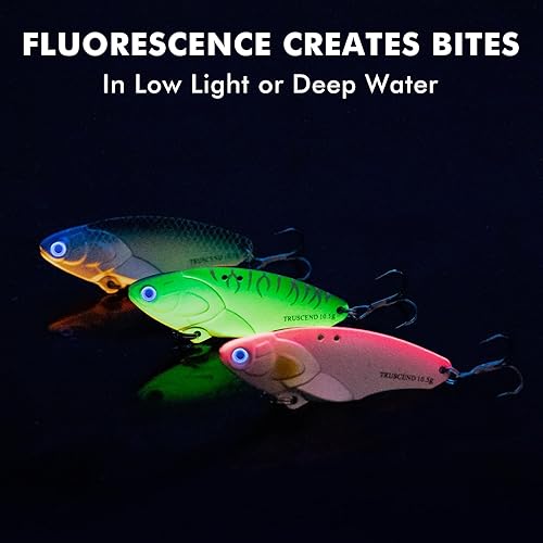 Miniatura 33 de TRUSCEND Cebos giratorios de pesca para agua dulce y salada, señuelos de pesca de cola de gallo para trucha, lucioperca, lucio, salmón, cebo de hoja