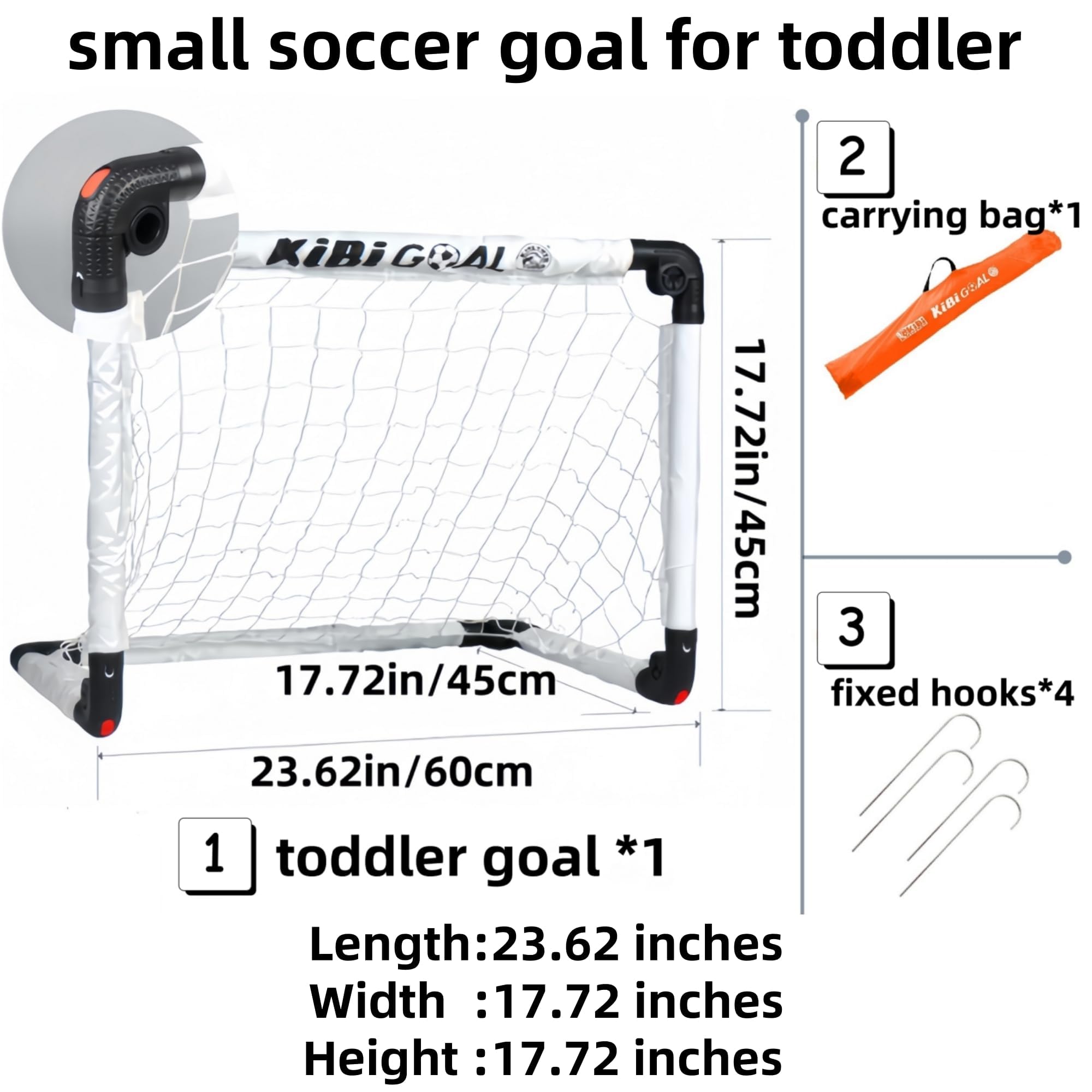 Porta da calcio, porta da calcio per bambini, porta da calcio pieghevole bianca, porte da calcio per bambini per il giardino/interno/esterno giocattolo da calcio