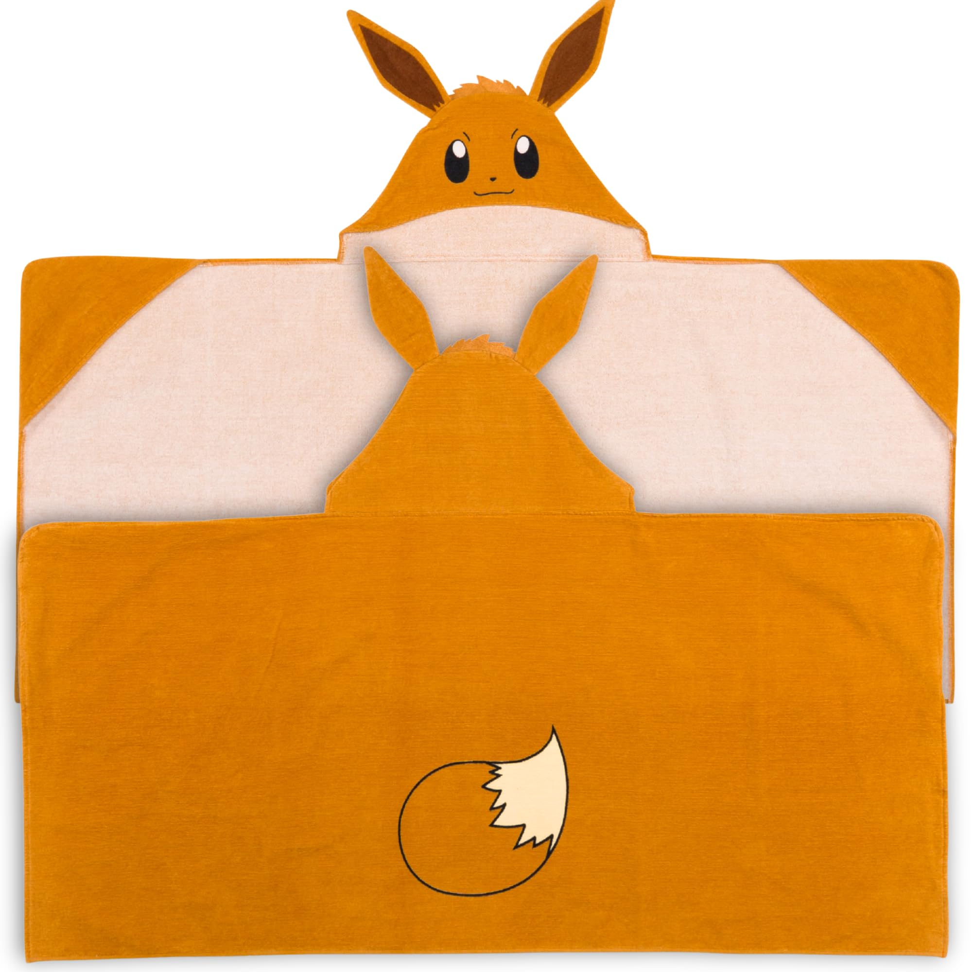 Pokemon Eevee Kids Super Soft Bath/Pool/Beach Soft Cotton Terry Hooded Towel Wrap, 24 in x 50 in, (Officially Licensed Product) By Franco