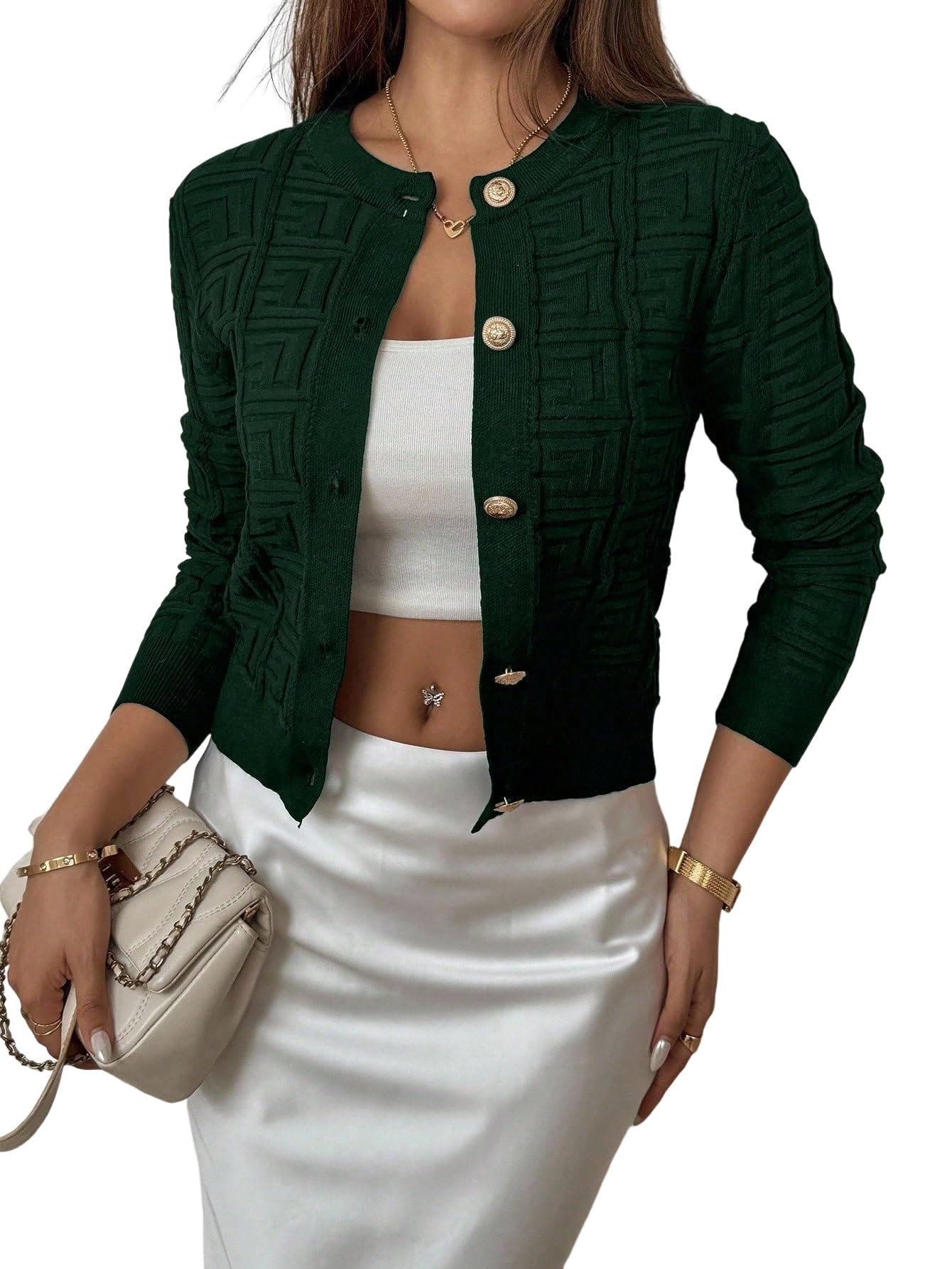 Womenss Cardigan Sweater Casual Long Sleeve Button Front Loose Fit Versatile Everyday Wear Coat Outwear