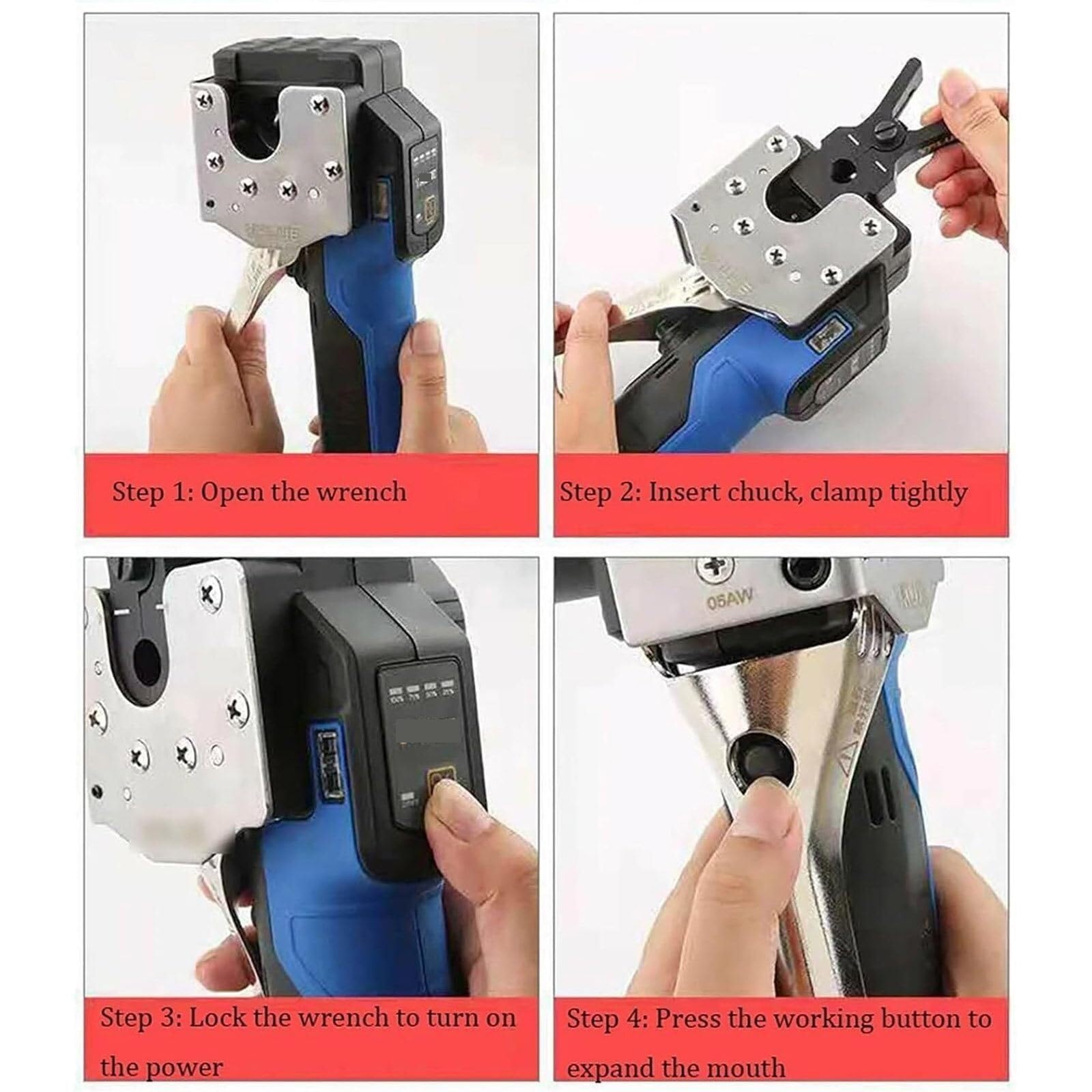 Kit de Abocardador Electrico para Tubos de Cobre Aluminio y Laton 0.25 a 0.75 Pulgadas, Herramienta de Abocardado sin Cable con Bateria de Litio para HVAC y Refrigeracion, con Estuche