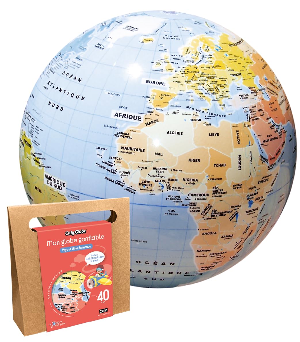 CalyGlobe - Mon globe gonflable "Pays et villes du monde" - Français - ref 009KF