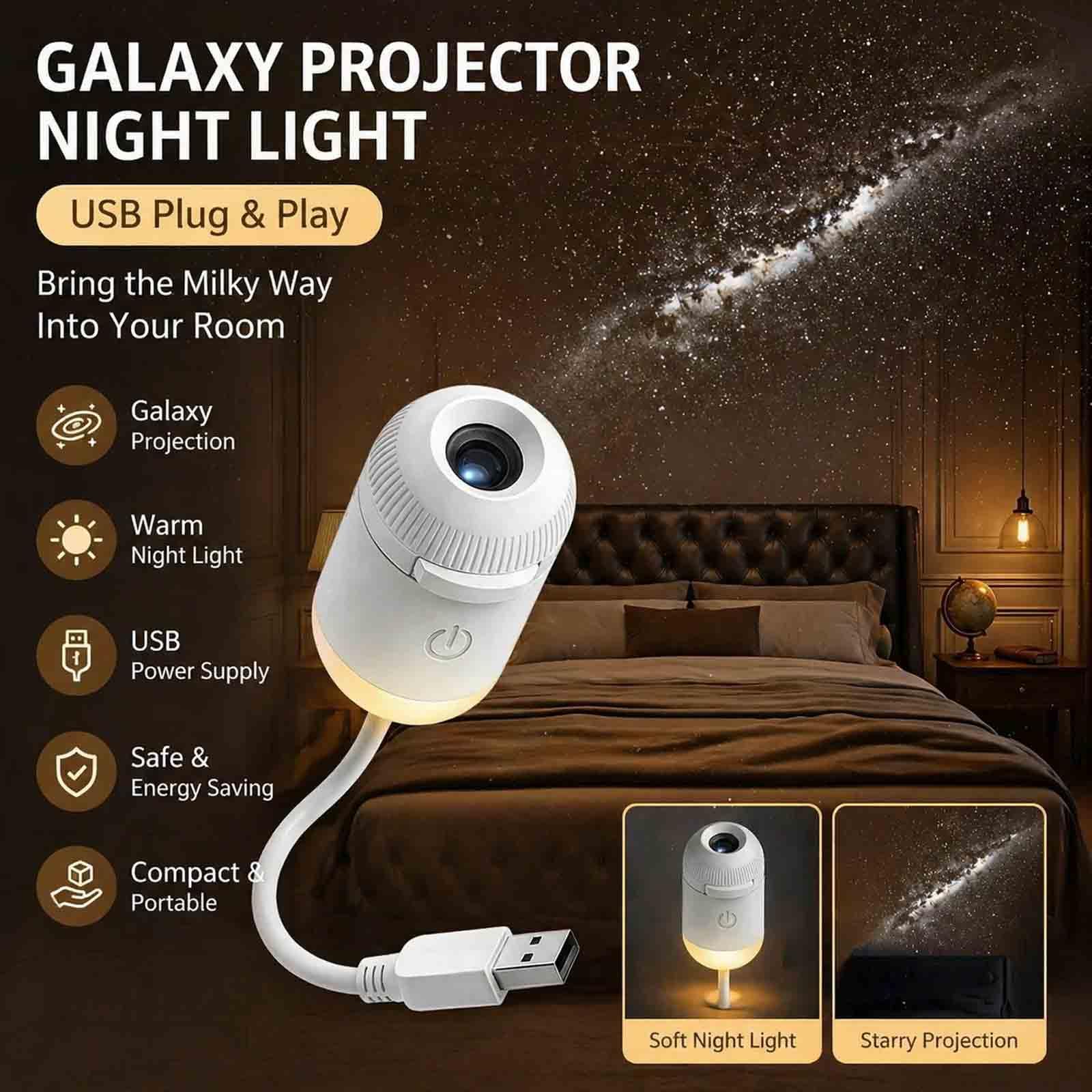 Amazon.co.jp : 2-in-1 Portable Galaxy Projector Night Light, Touch