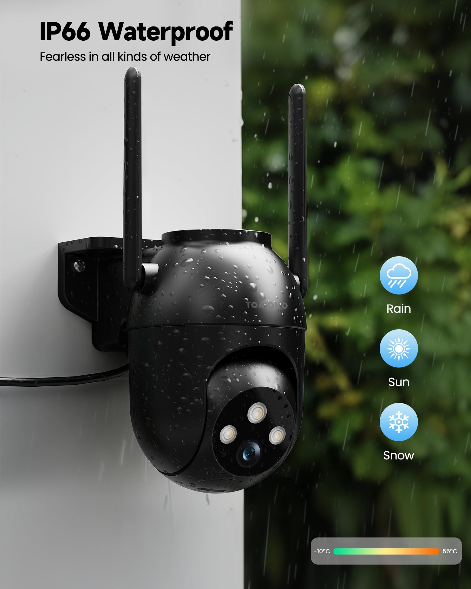 Kamera do monitoringu zewnętrznego: 2K kamera do monitoringu zewnętrznego, bezprzewodowa kamera IP, kamera zewnętrzna, kabel zewnętrzny, 2,4G/5G WiFi PTZ, kompatybilna z Homekit, kamera do monitoringu
