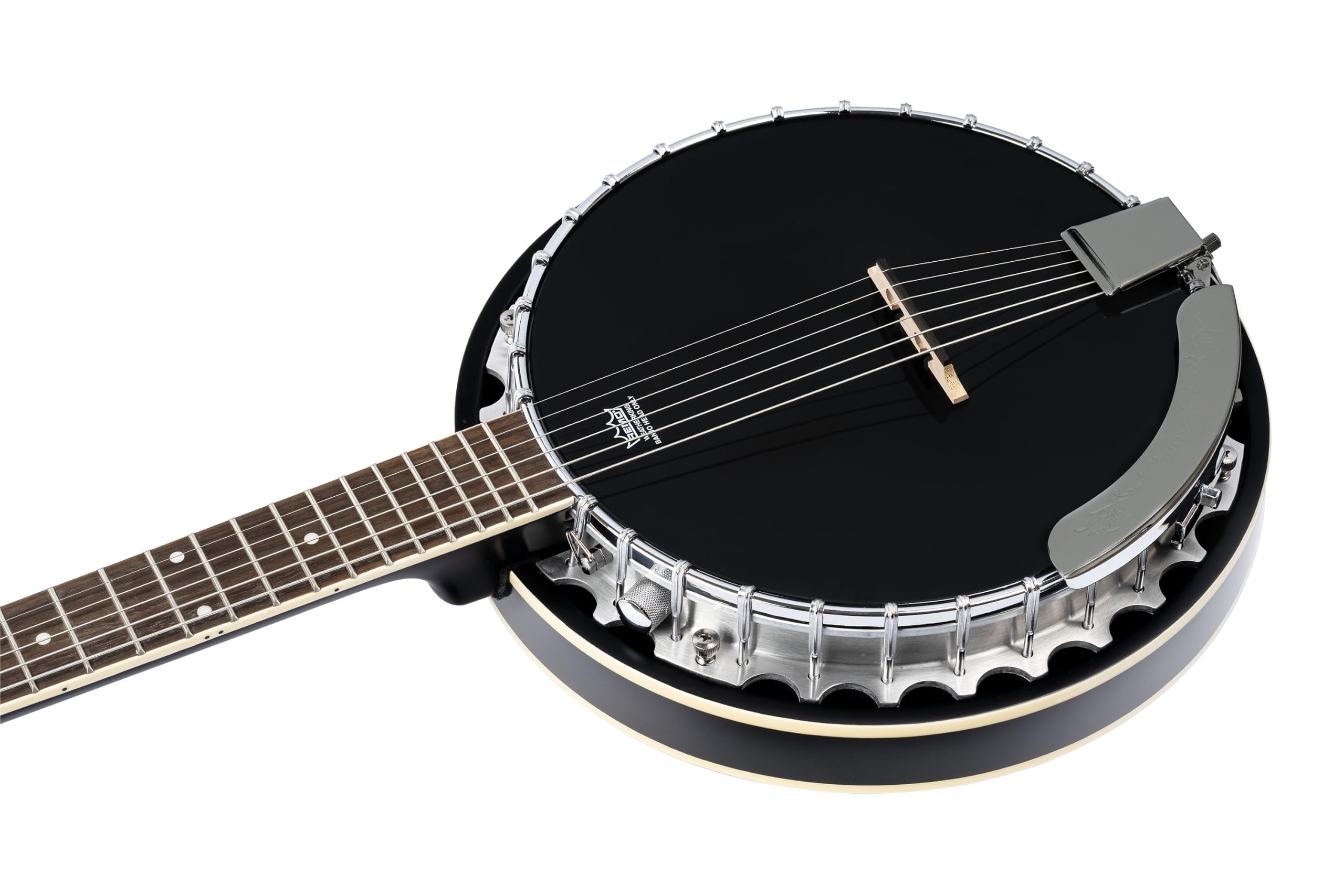 ORTEGA Banjo Série Raven 6 cordes avec housse luxe et capteur intégré - Noir (OBJE350/6-SBK)